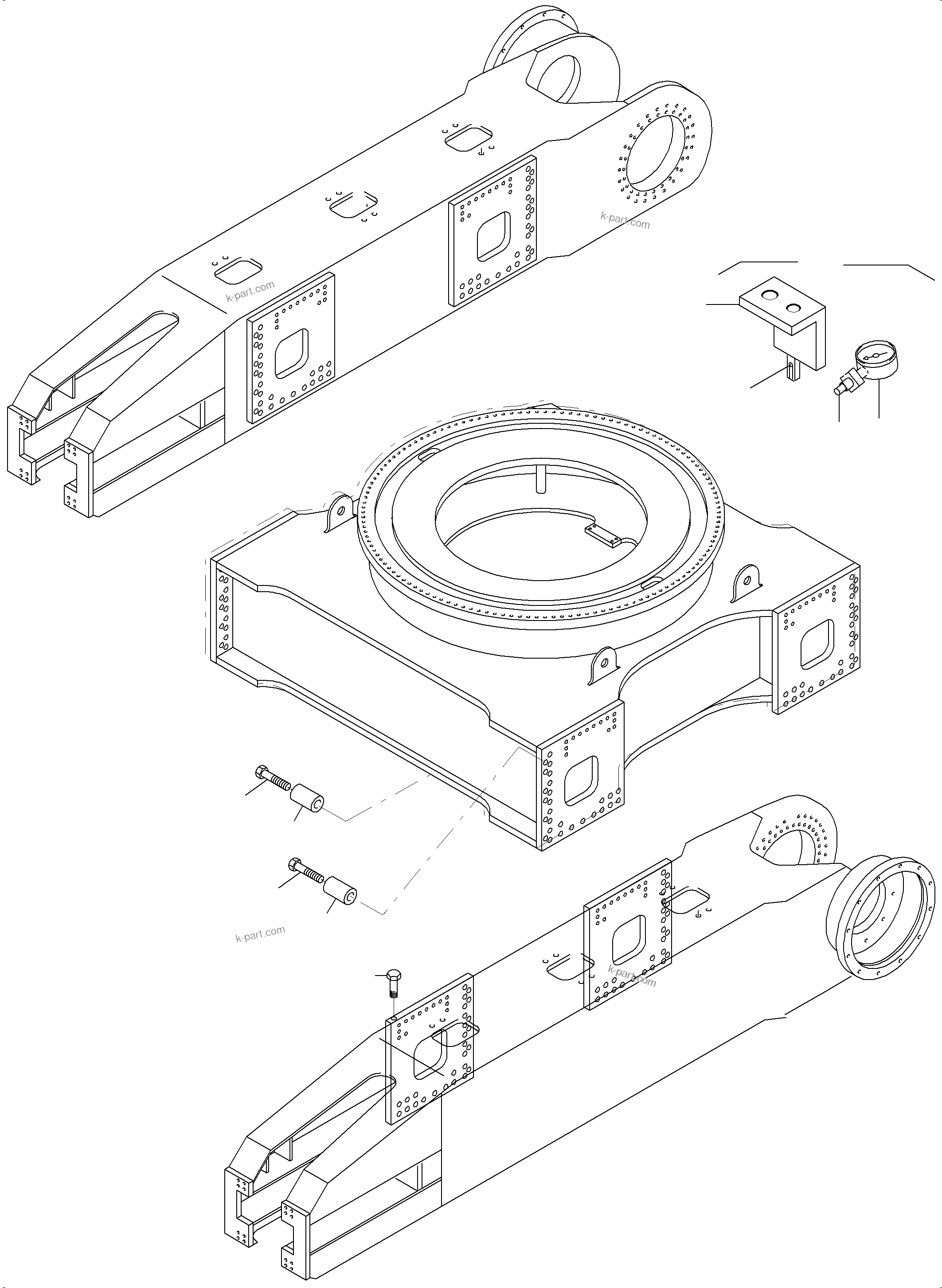 Komatsu parts book diagram for PC 7000-6E 35 003 11.06.2019: MOUNTING,CARBODY-SIDE FRAMES