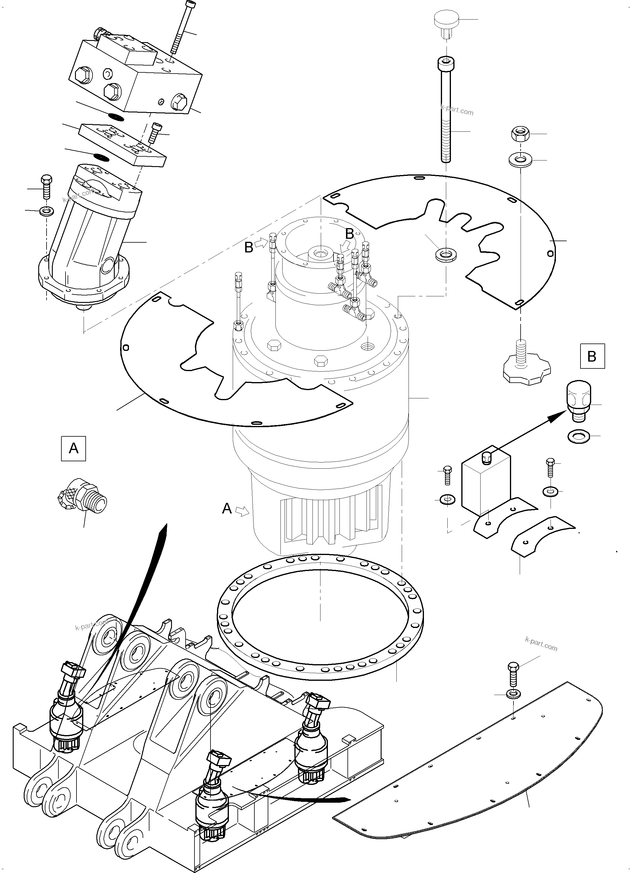 Komatsu parts book diagram for PC 7000-6E 35 003 11.06.2019: SLEW GEAR ARR.