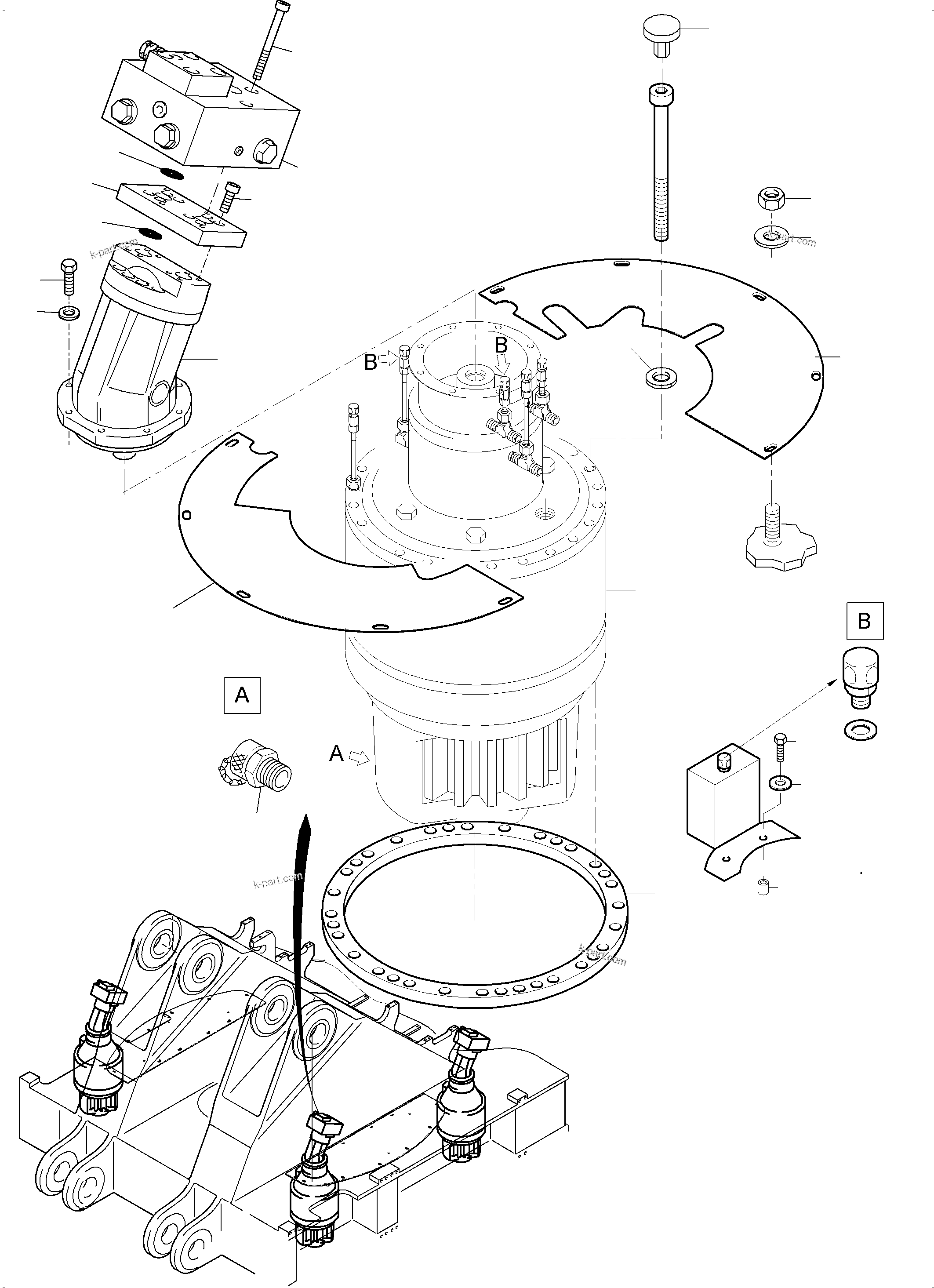 Komatsu parts book diagram for PC 7000-6E 35 003 11.06.2019: SLEW GEAR ARR.