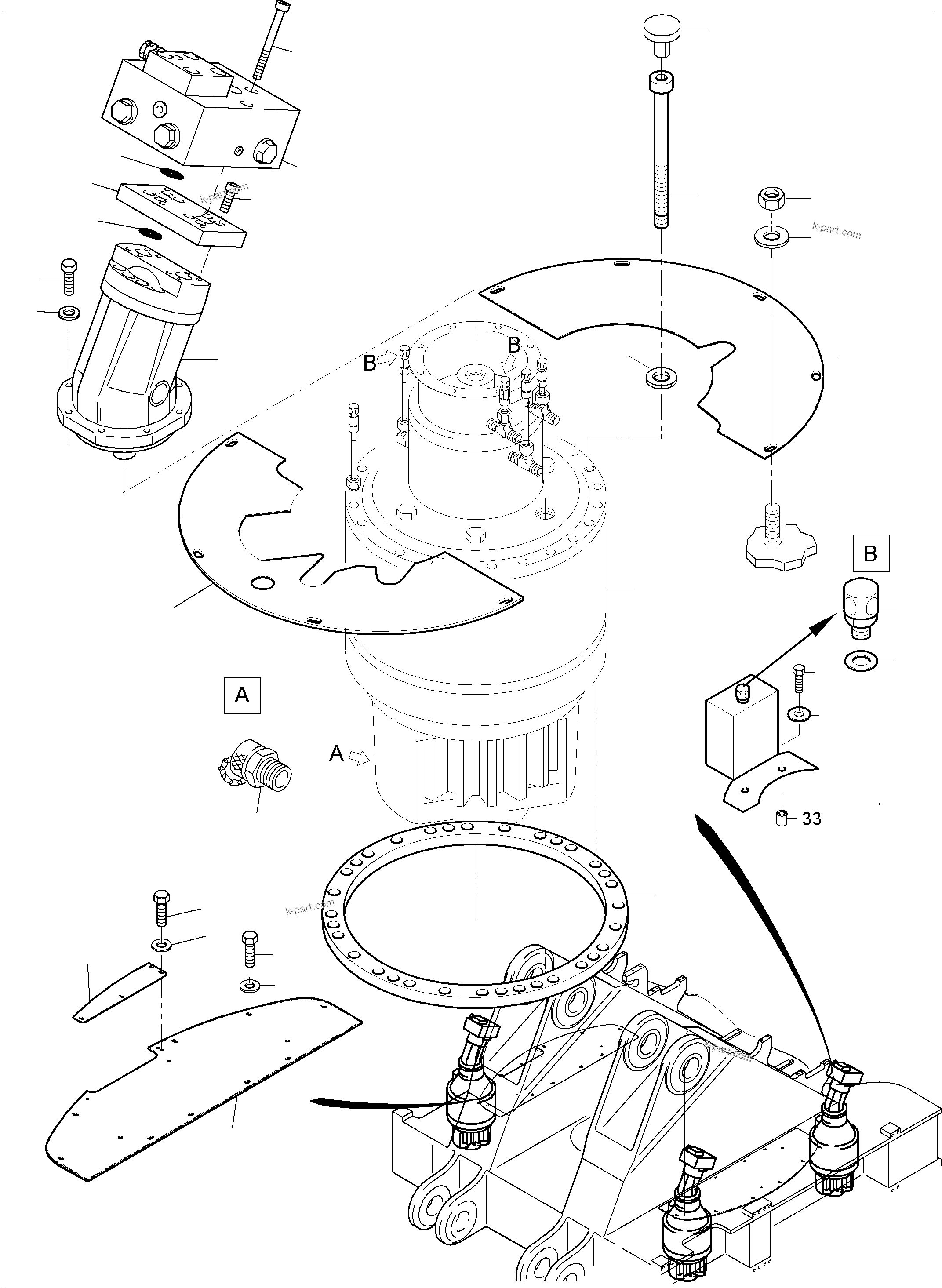 Komatsu parts book diagram for PC 7000-6E 35 003 11.06.2019: SLEW GEAR ARR.