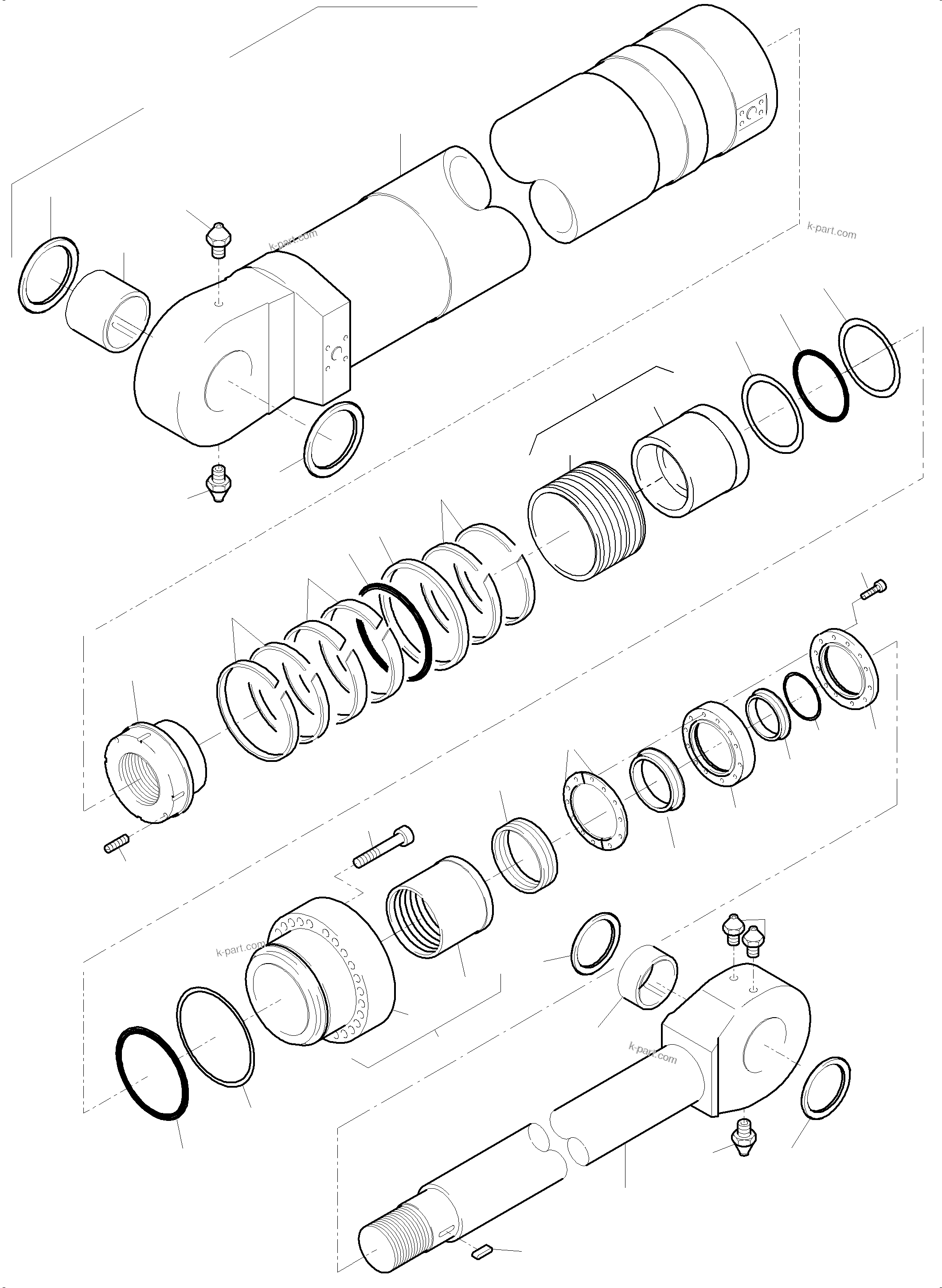 Komatsu parts book diagram for PC 7000-6E 35 003 11.06.2019: HYDRAULIC CYLINDER COLD WEATHER DESIGN