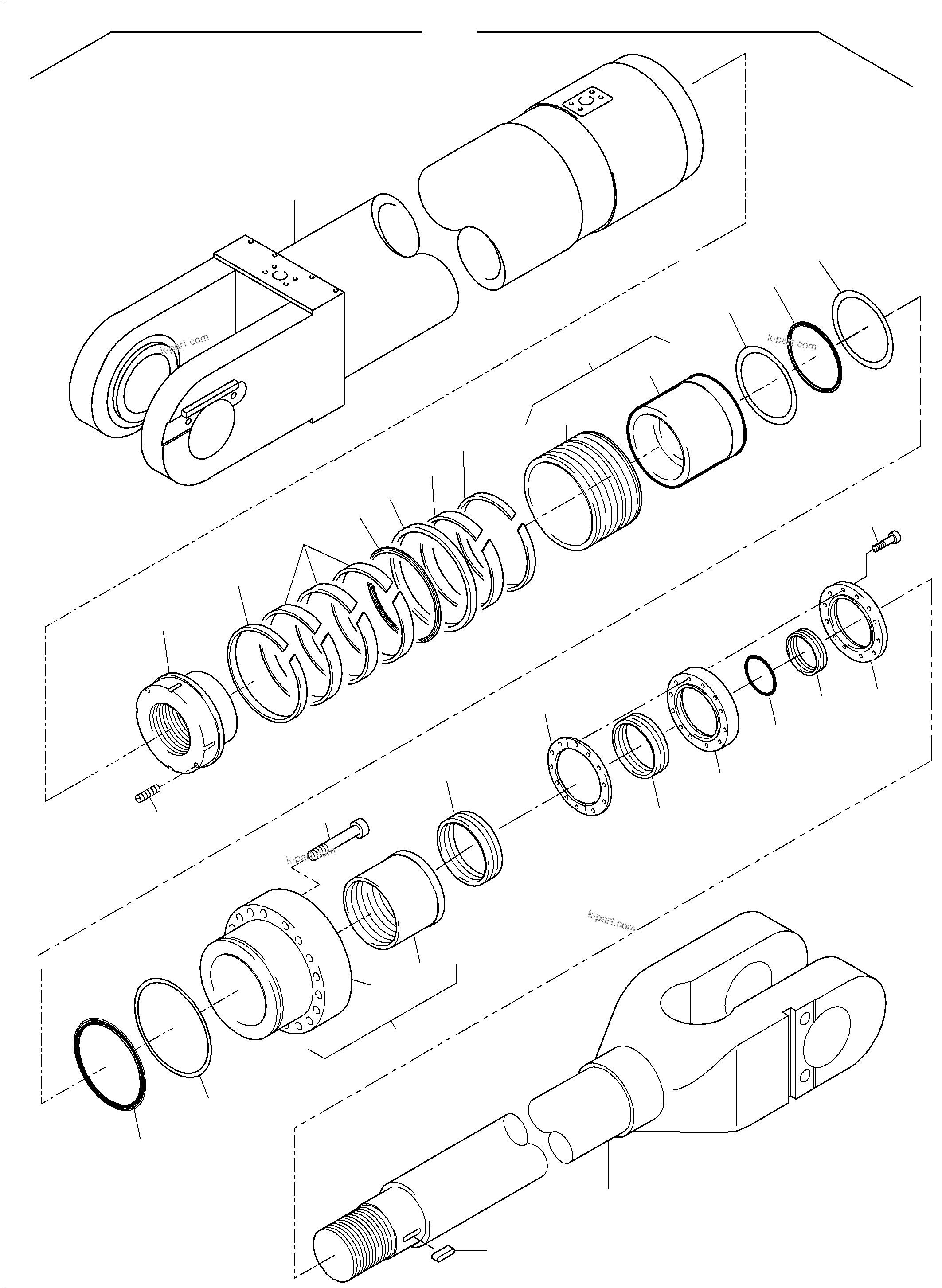 Komatsu parts book diagram for PC 7000-6E 35 003 11.06.2019: HYDR. CYLINDER