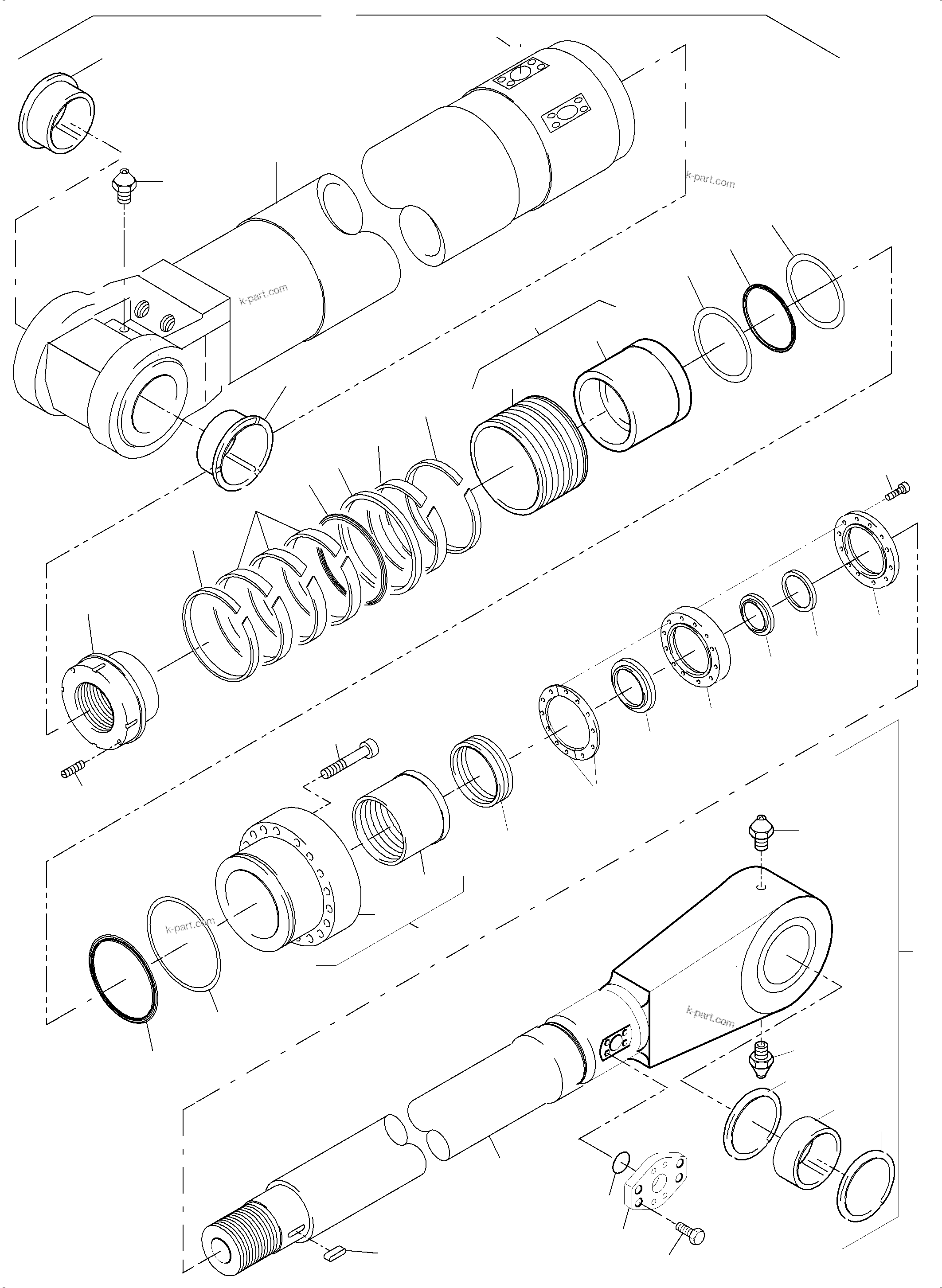 Komatsu parts book diagram for PC 7000-6E 35 003 11.06.2019: HYDR.-CYLINDER
