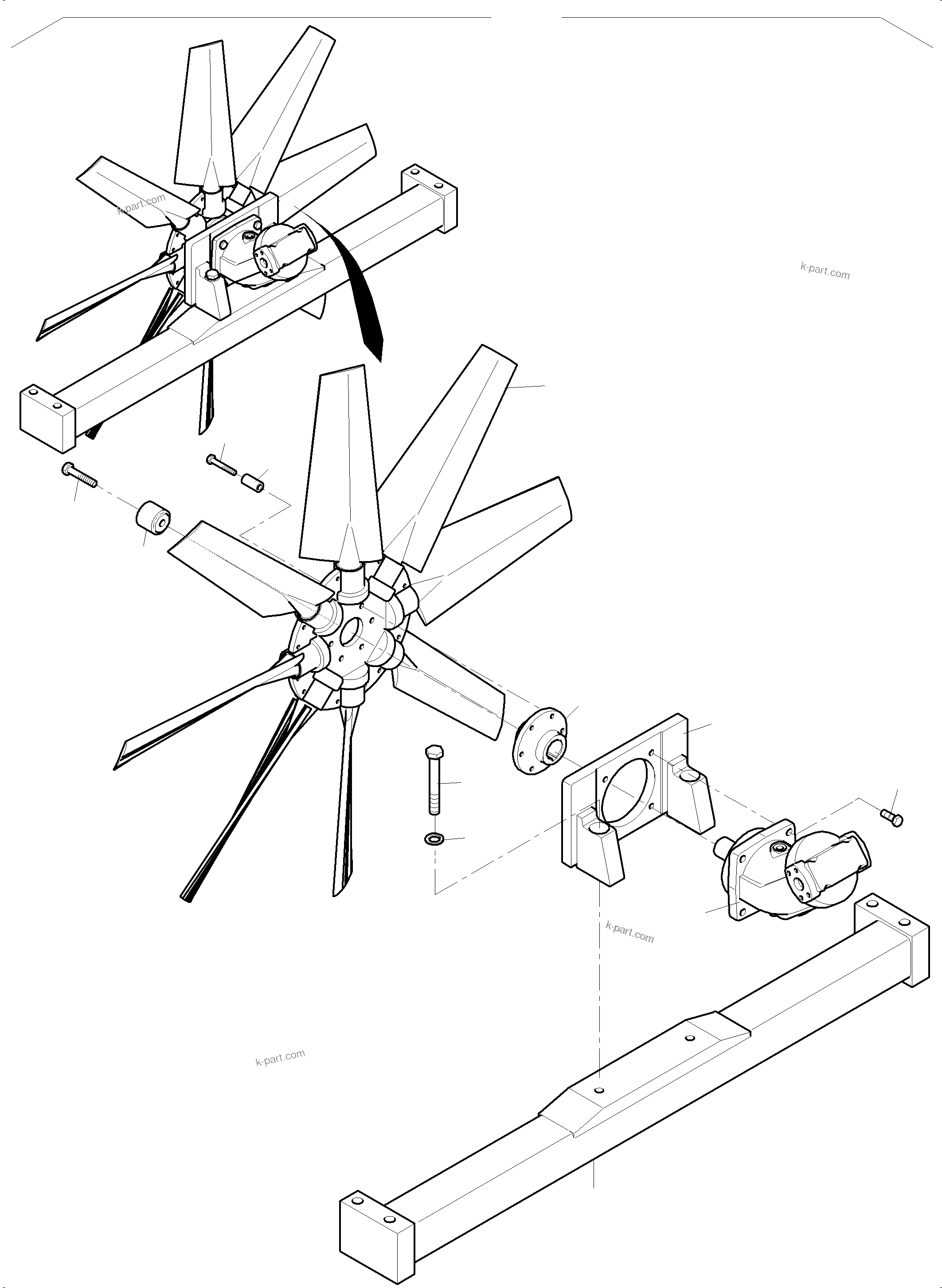 Komatsu parts book diagram for PC 7000-6E 35 003 11.06.2019: OIL COOLER - FAN DRIVE