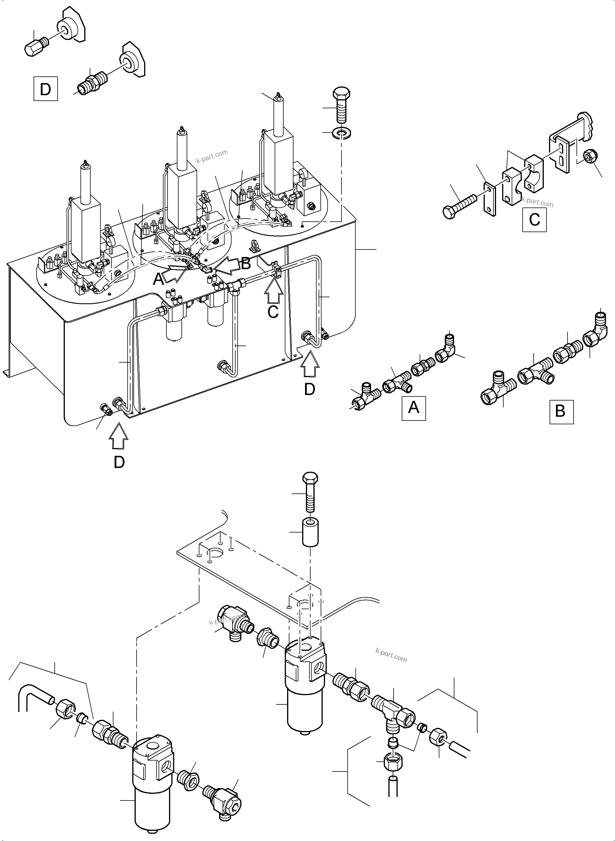 Komatsu parts book diagram for PC 7000-6E 35 003 11.06.2019: LUBE STATION ARR.