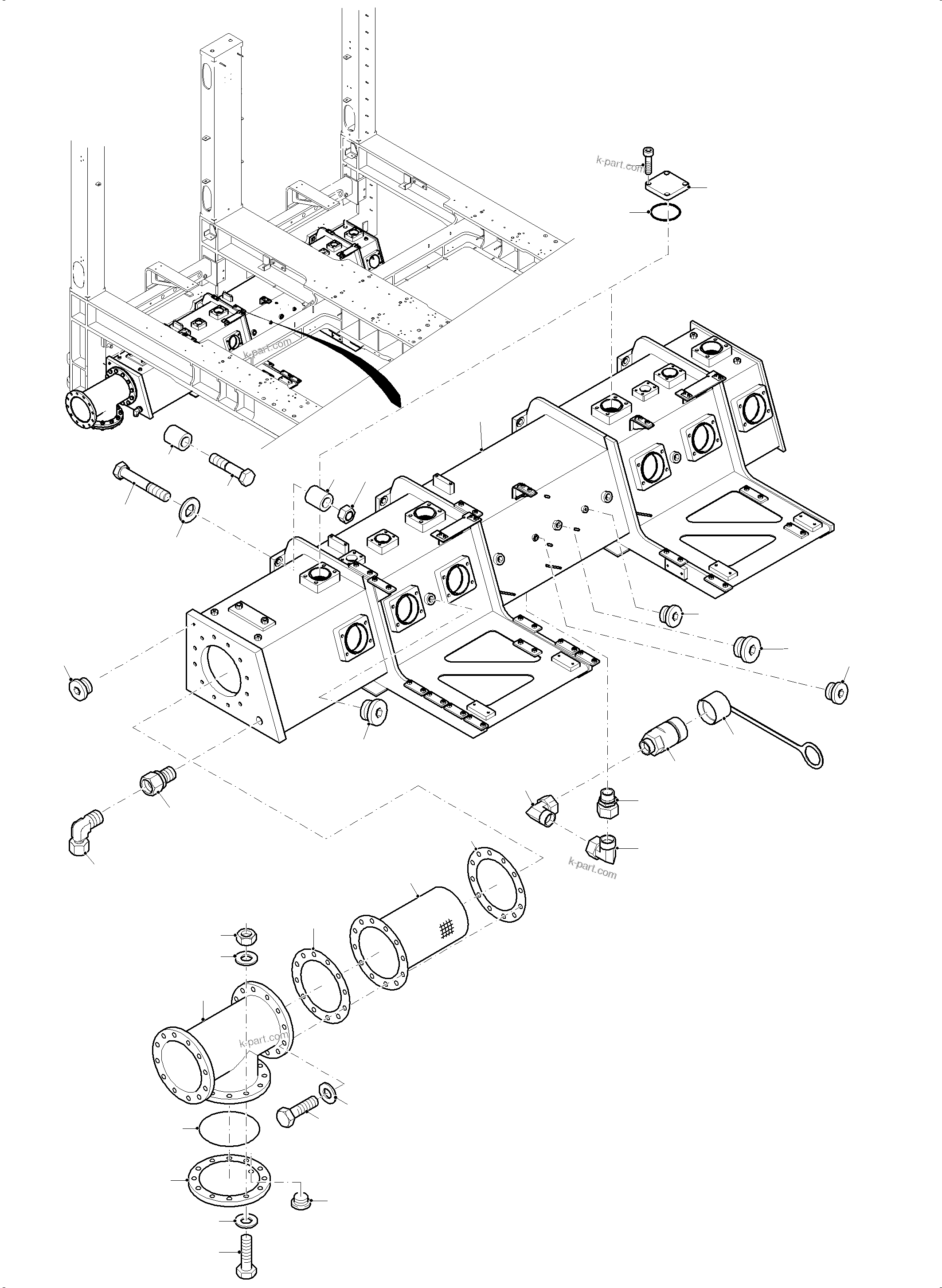Komatsu parts book diagram for PC 7000-6E 35 003 11.06.2019: SUCTION TANK