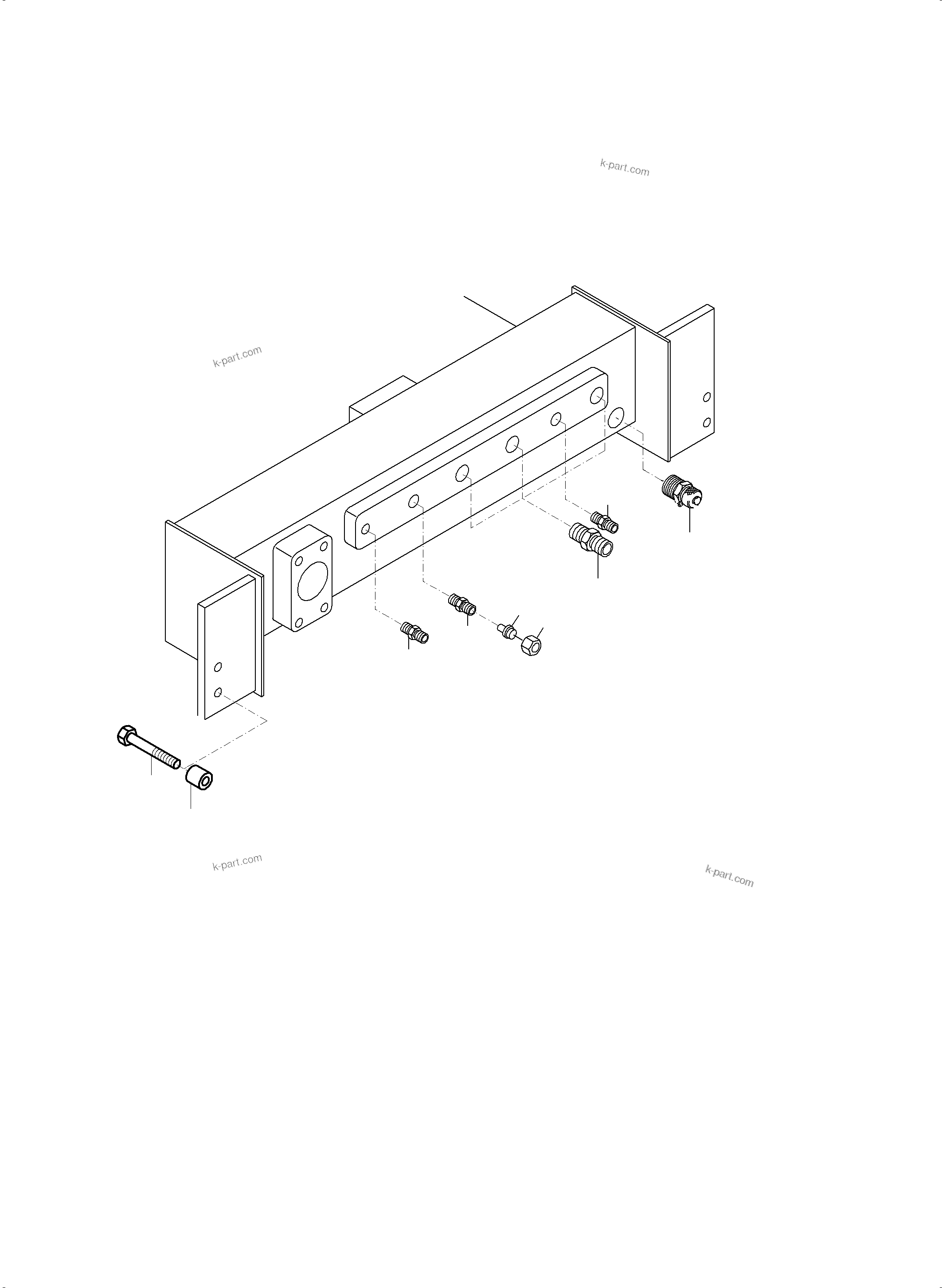 Komatsu parts book diagram for PC 7000-6E 35 003 11.06.2019: LEAKAGE OIL TANK ASSY.