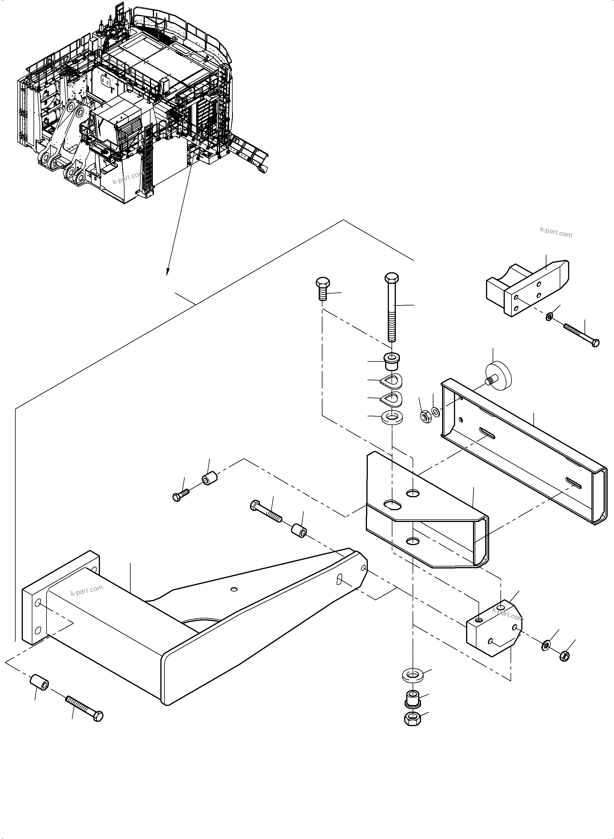 Komatsu parts book diagram for PC 7000-6E 35 003 11.06.2019: LADDER STOPPER