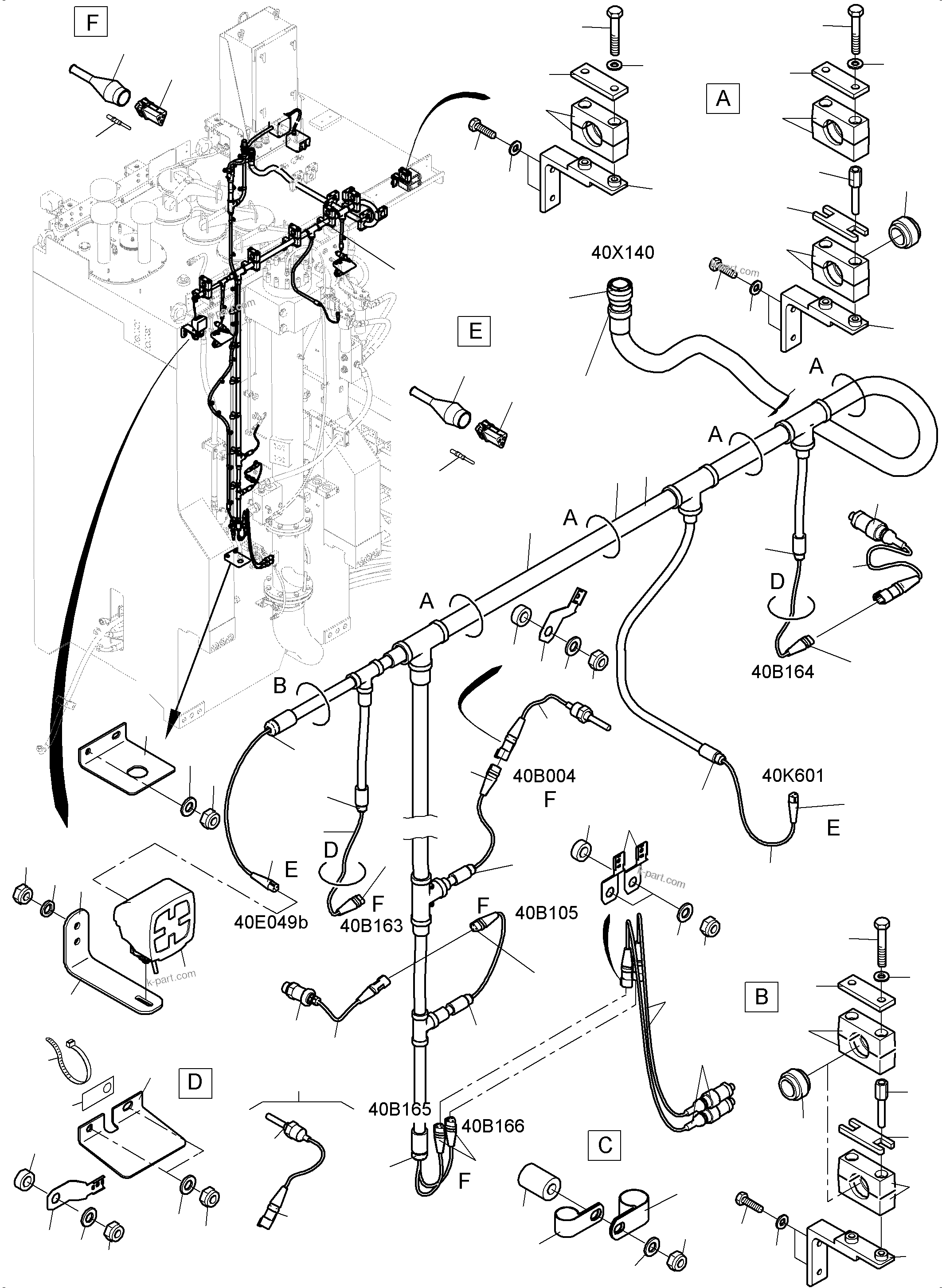 Komatsu parts book diagram for PC 7000-6E 35 003 11.06.2019: ELECTRIC - OIL TANK