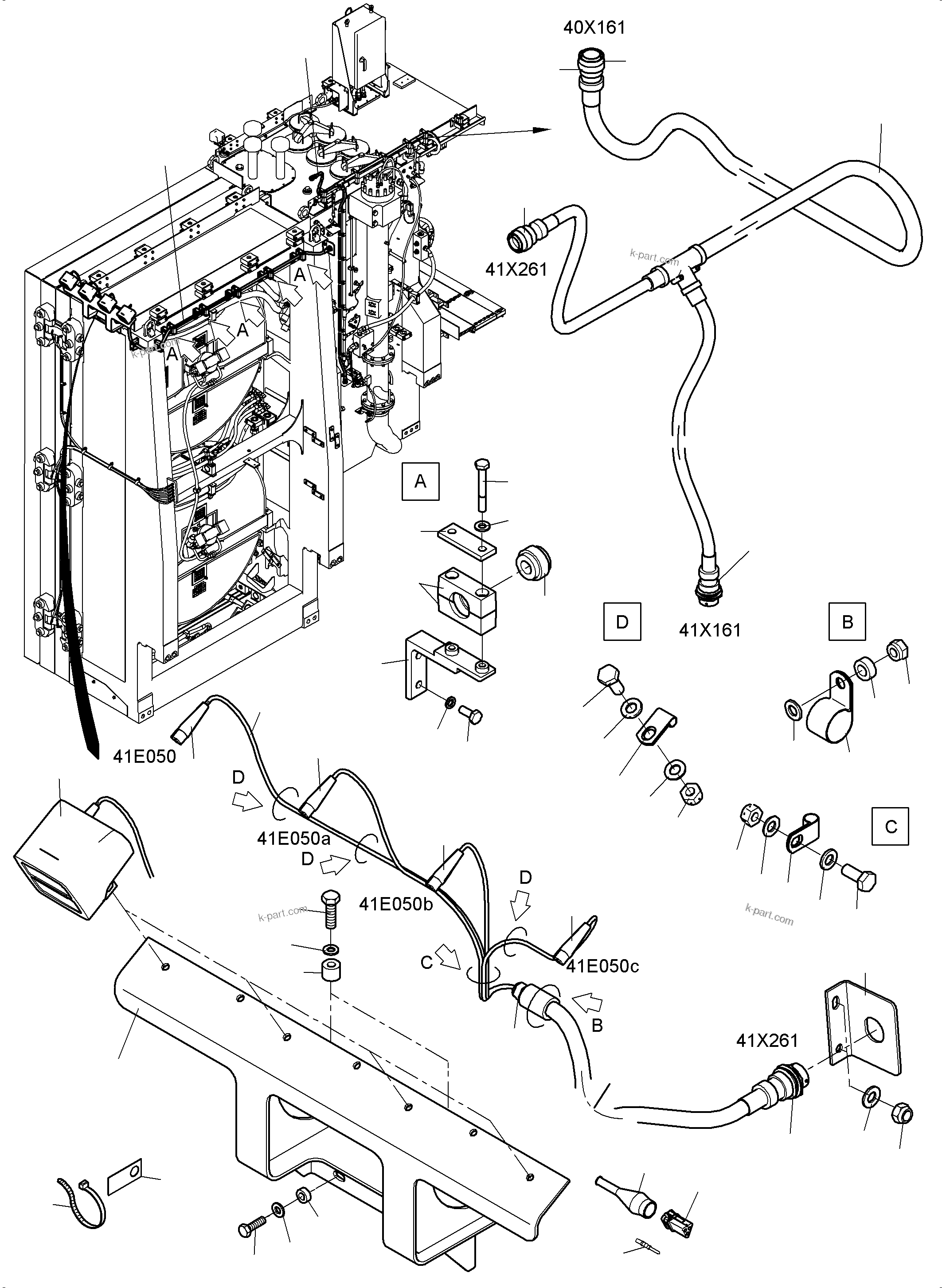 Komatsu parts book diagram for PC 7000-6E 35 003 11.06.2019: LIGHTING EQUIPMENT-OIL COOLER