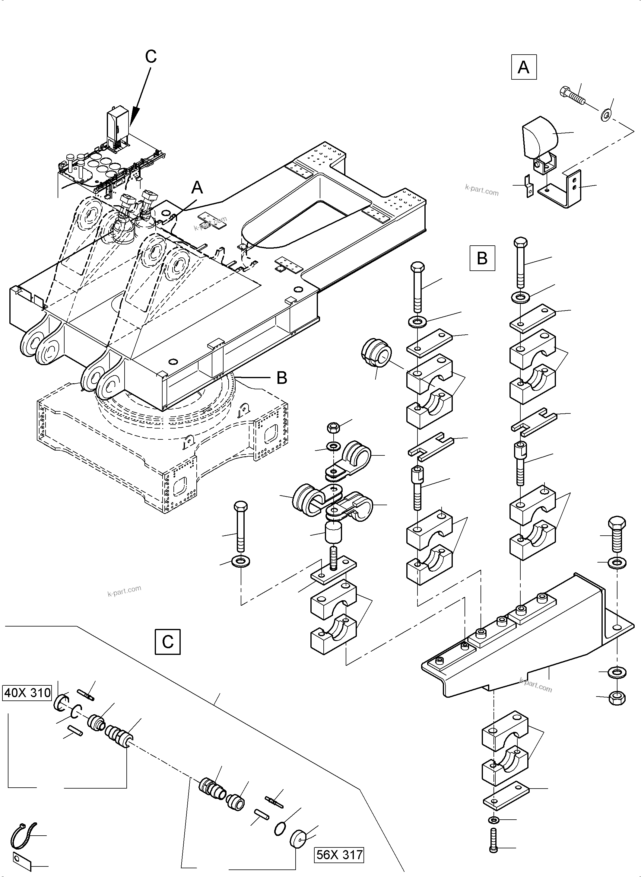 Komatsu parts book diagram for PC 7000-6E 35 003 11.06.2019: ELECT. PARTS - SUPERSTRUCTURE-PLATFORM