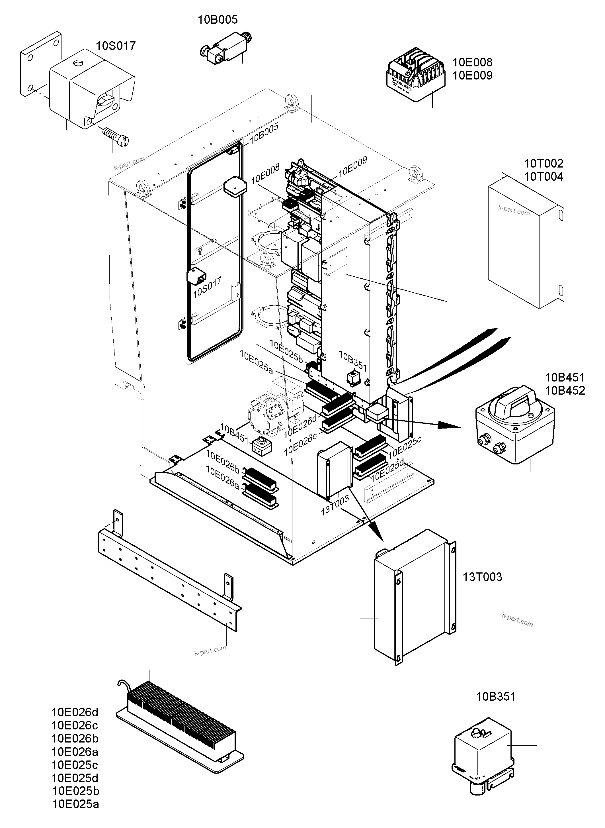 Komatsu parts book diagram for PC 7000-6E 35 003 11.06.2019: NS-SWITCH CABINET