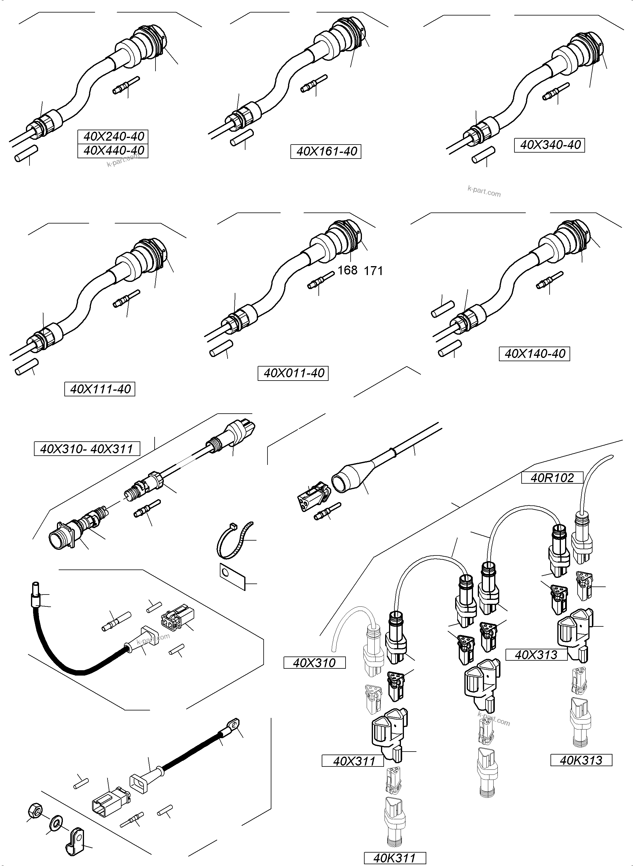 Komatsu parts book diagram for PC 7000-6E 35 003 11.06.2019: SWITCH CABINET ORT 40 TT