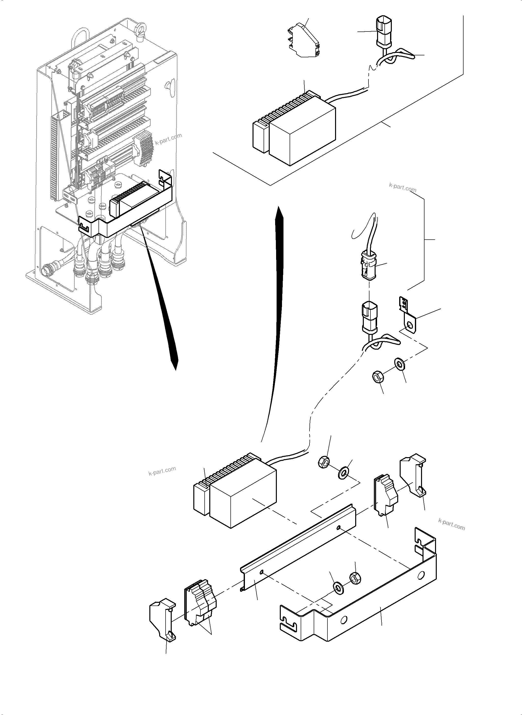 Komatsu parts book diagram for PC 7000-6E 35 003 11.06.2019: SWITCH CABINET ORT 40 TT