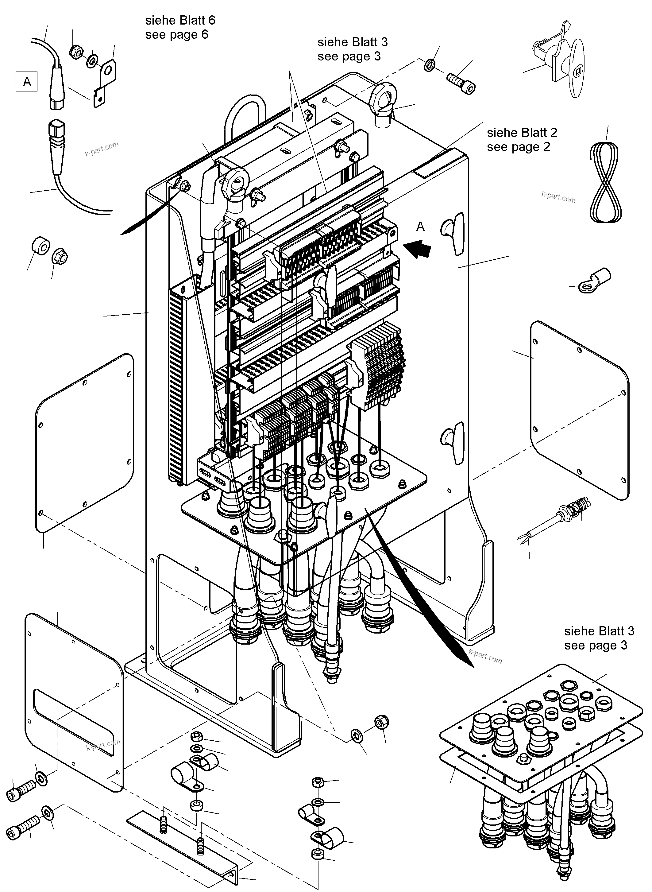 Komatsu parts book diagram for PC 7000-6E 35 003 11.06.2019: SWITCH CABINET ORT 51