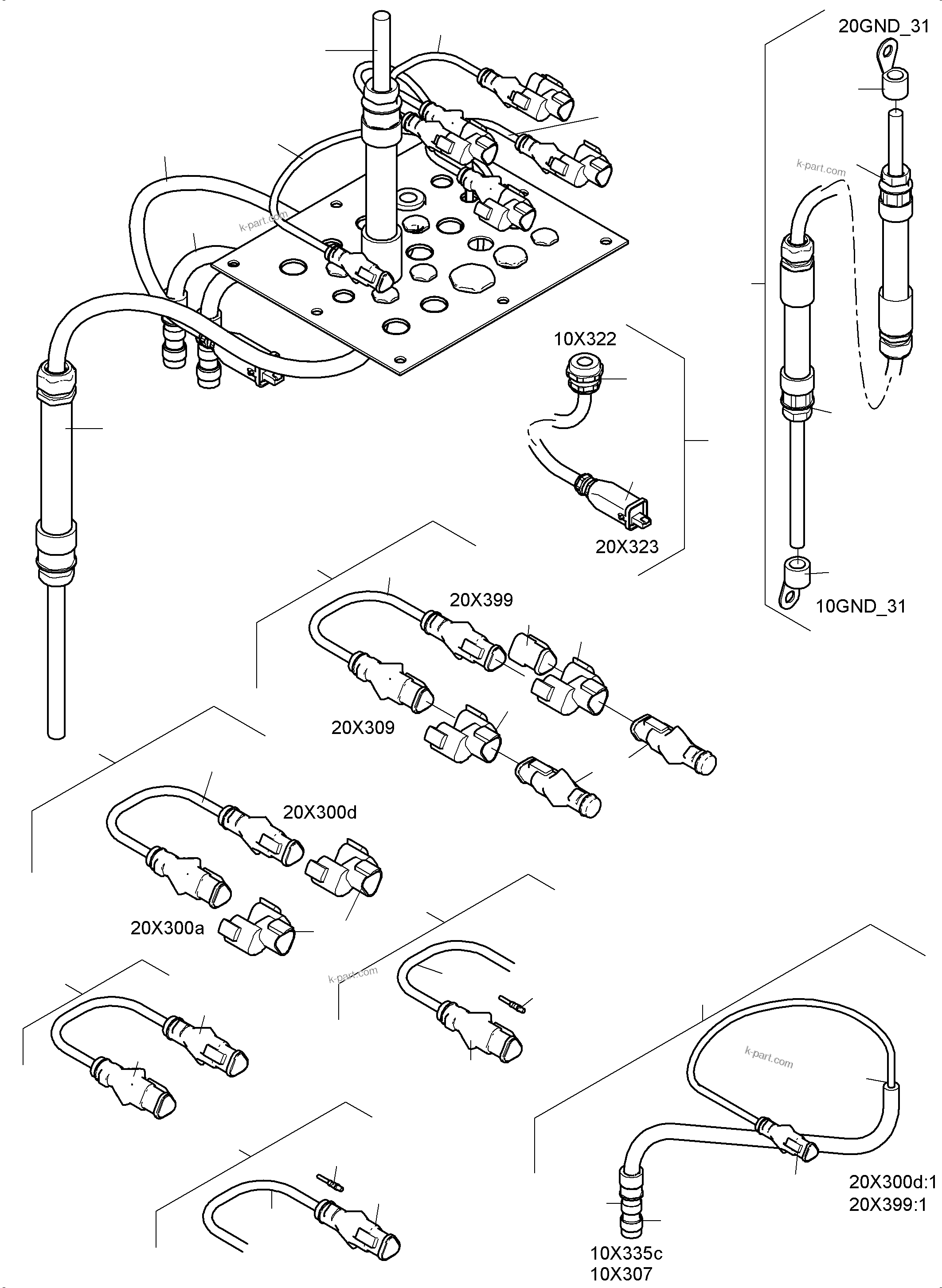 Komatsu parts book diagram for PC 7000-6E 35 003 11.06.2019: CABIN-HARNESSES-ELECTRIC-CSA