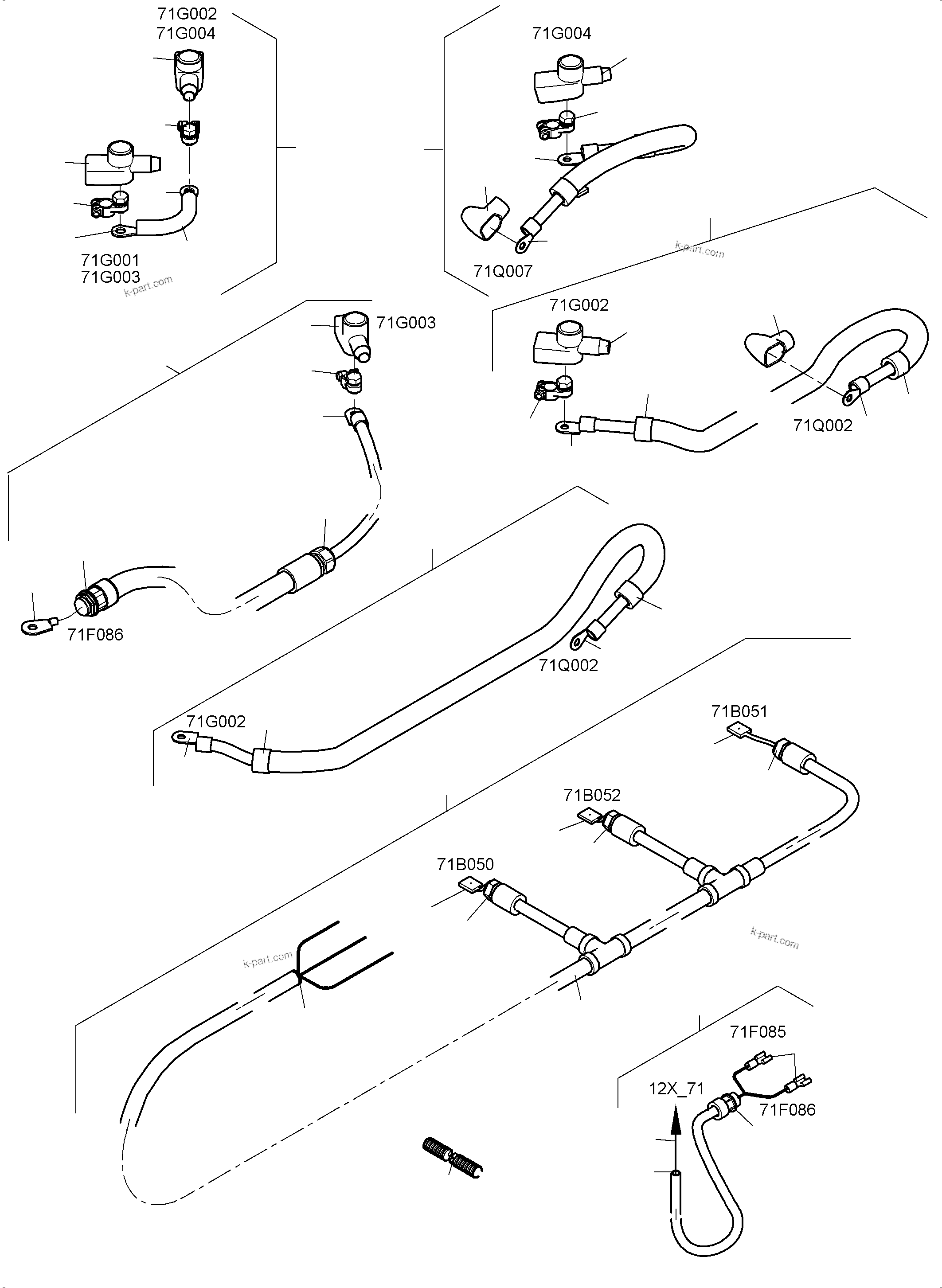 Komatsu parts book diagram for PC 7000-6E 35 003 11.06.2019: BATTERIES WITH CABLES CSA