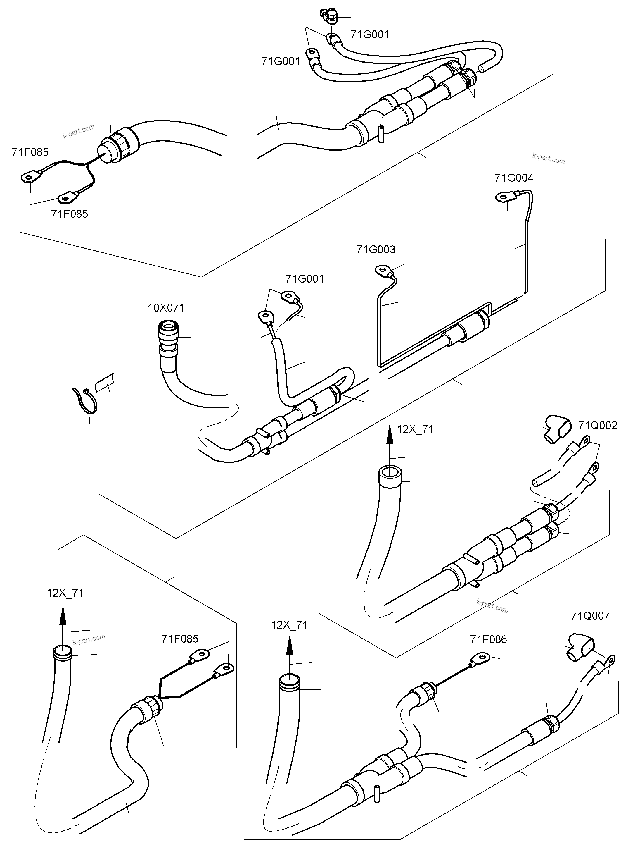 Komatsu parts book diagram for PC 7000-6E 35 003 11.06.2019: BATTERIES WITH CABLES CSA