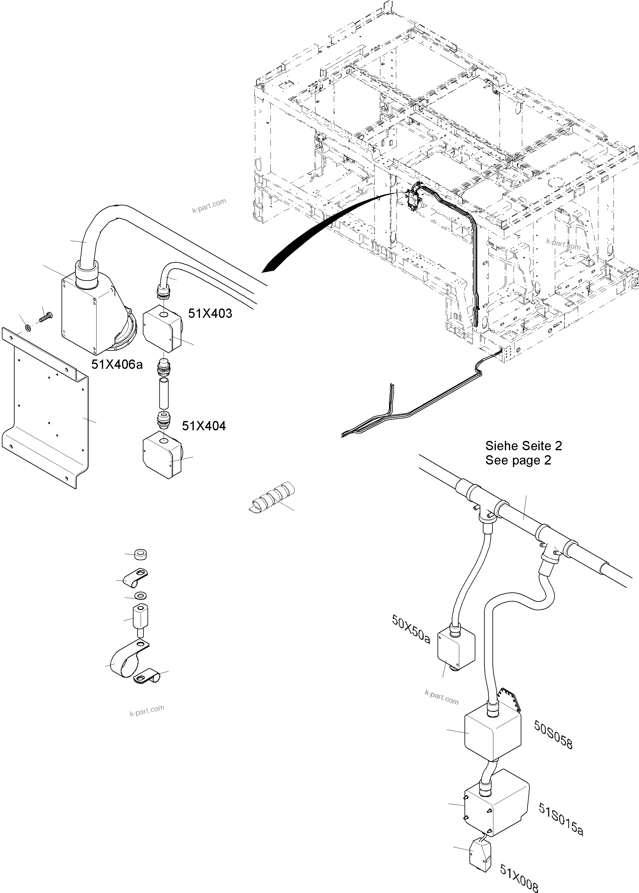 Komatsu parts book diagram for PC 7000-6E 35 003 11.06.2019: LIGHTING EQUIPMENT-MACHINE HOUSE CSA