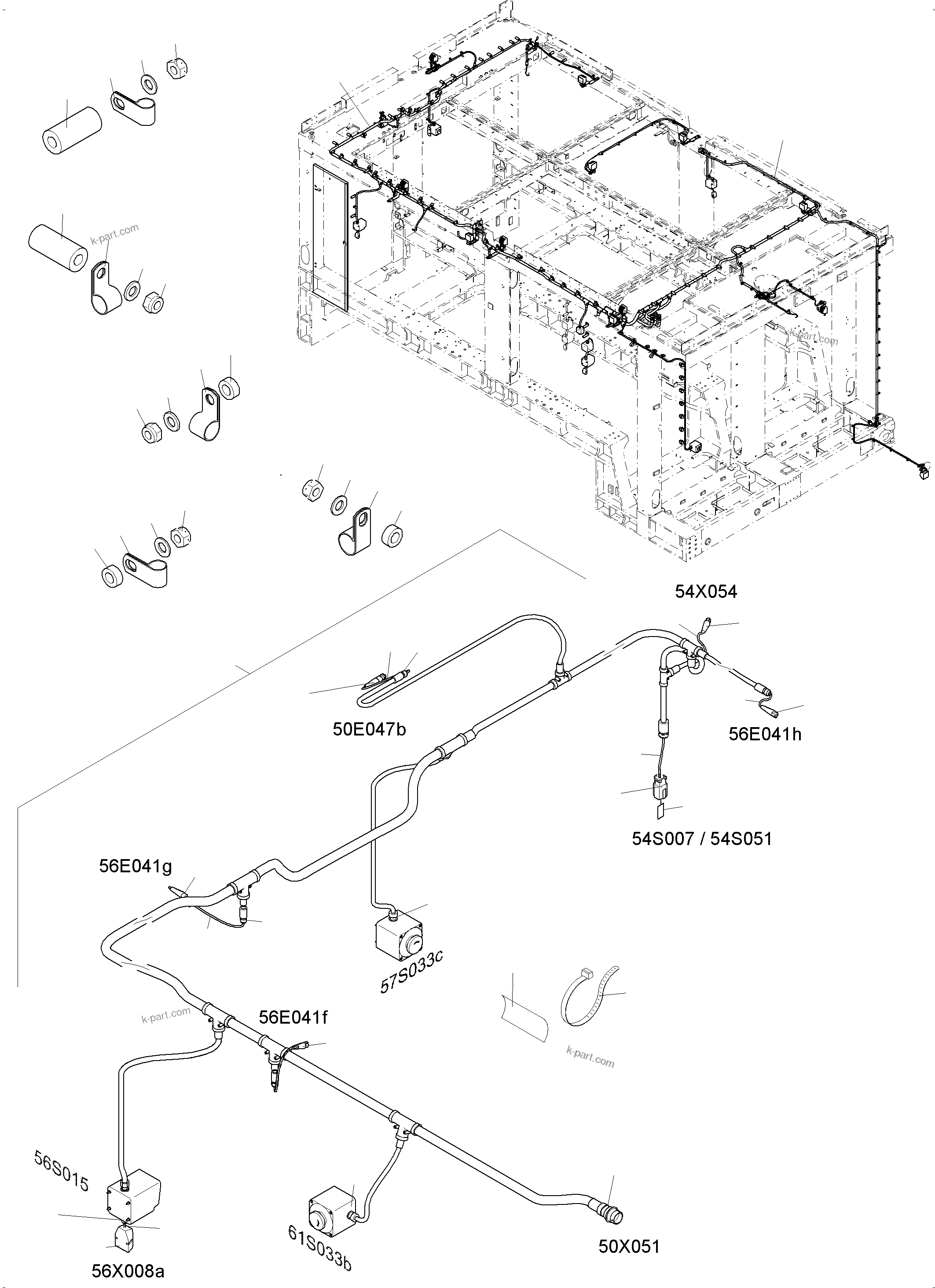 Komatsu parts book diagram for PC 7000-6E 35 003 11.06.2019: LIGHTING EQUIPMENT-MACHINE HOUSE CSA