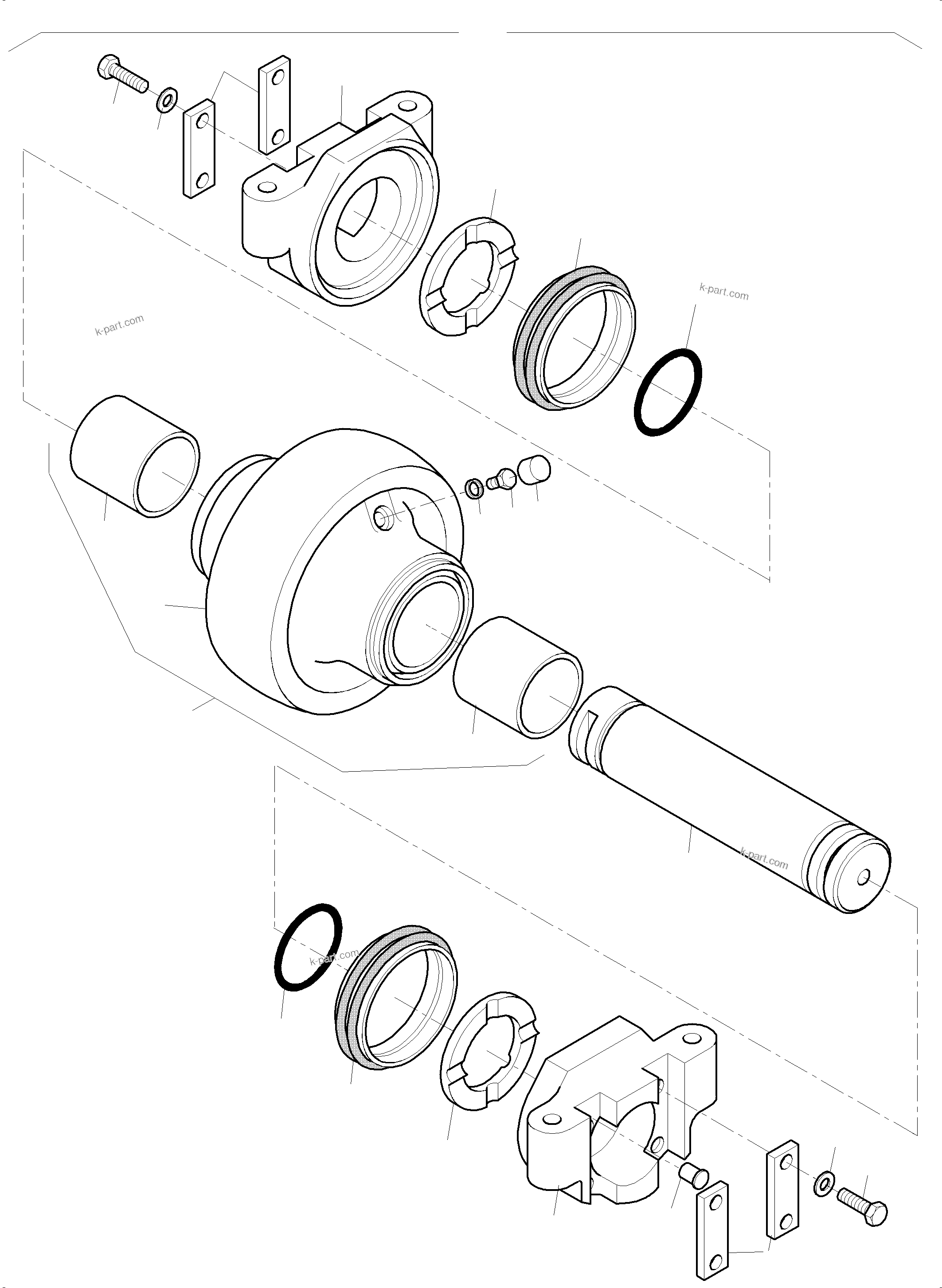 Komatsu parts book diagram for PC 7000-6E 35 003 11.06.2019: BOTTOM ROLLER