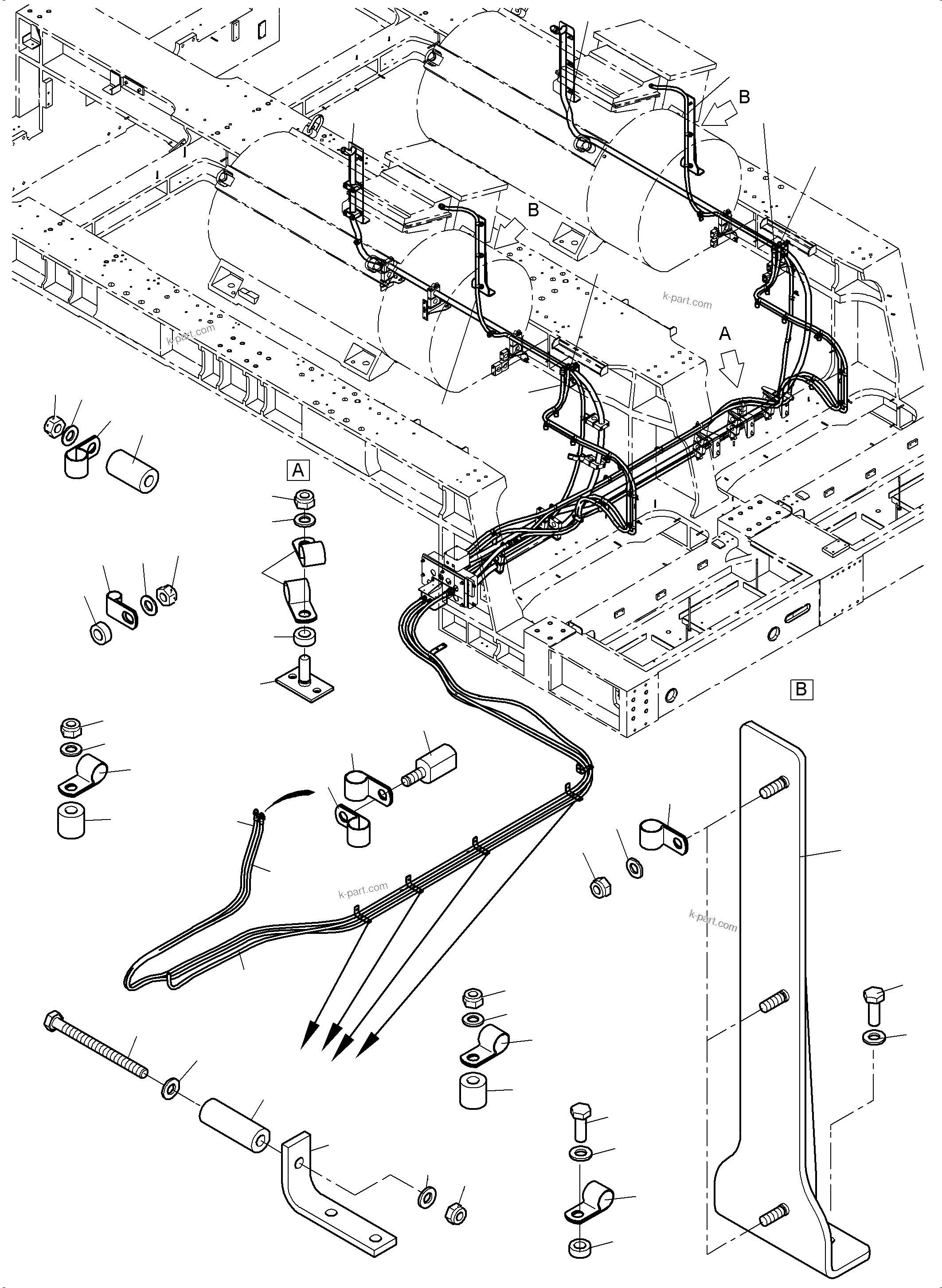 Komatsu parts book diagram for PC 7000-6E 35 003 11.06.2019: CABLES - ENGINE AND ENGINE ISOLATOR SWITCH BOX CSA