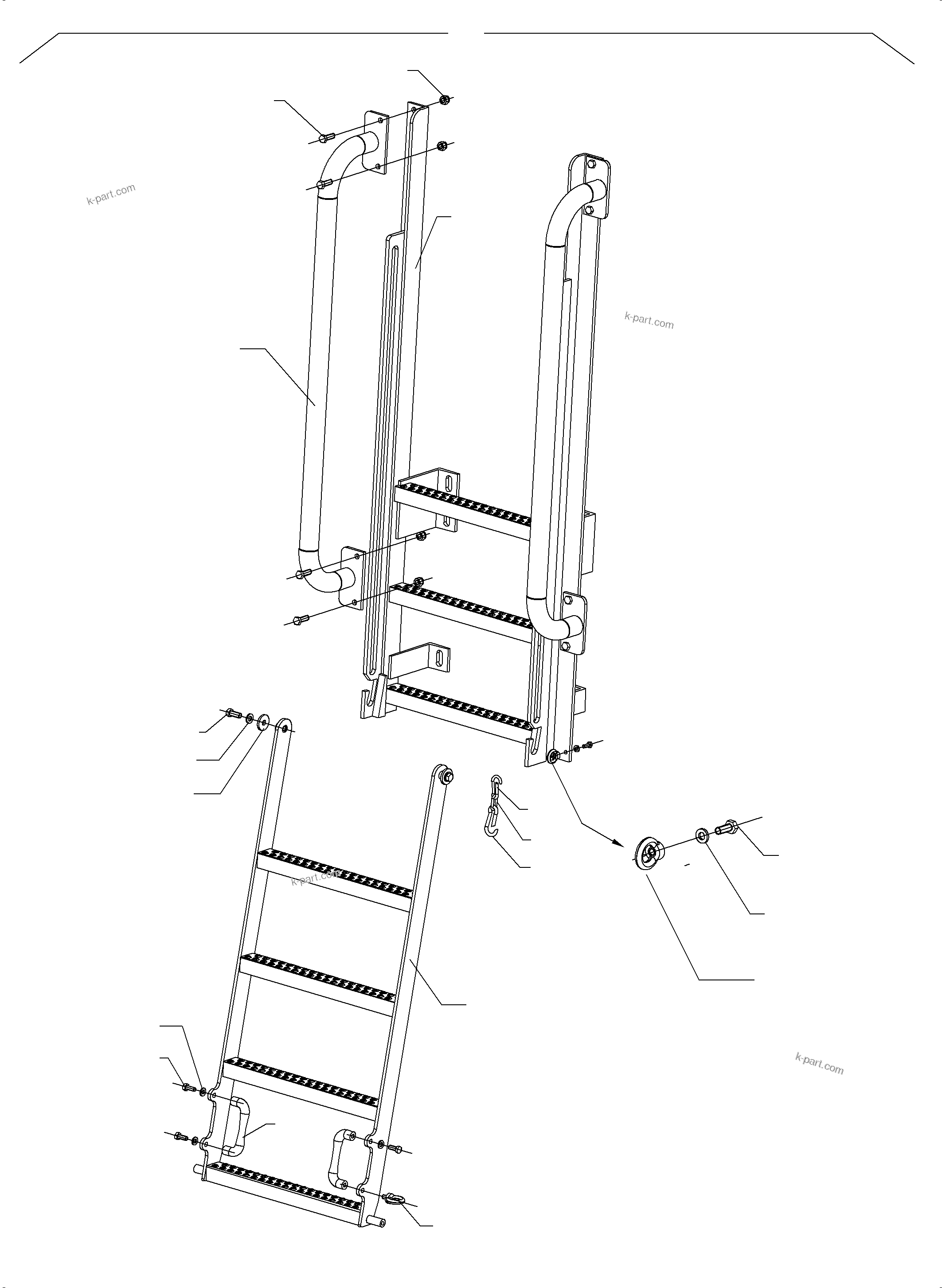 Komatsu parts book diagram for PC 7000-6E 35 003 11.06.2019: LADDER