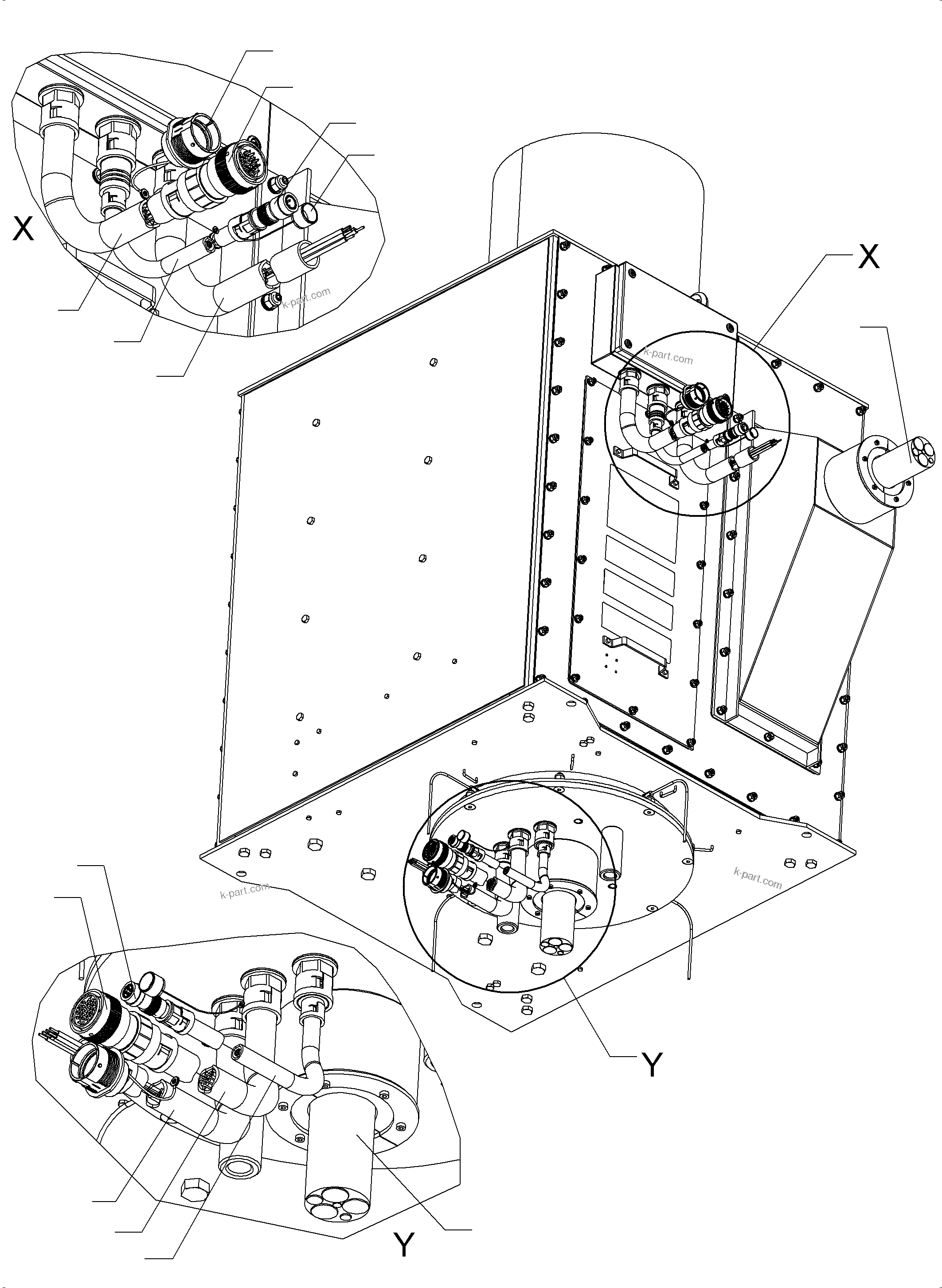 Komatsu parts book diagram for PC 7000-6E 35 003 11.06.2019: CABLE SLIP RING