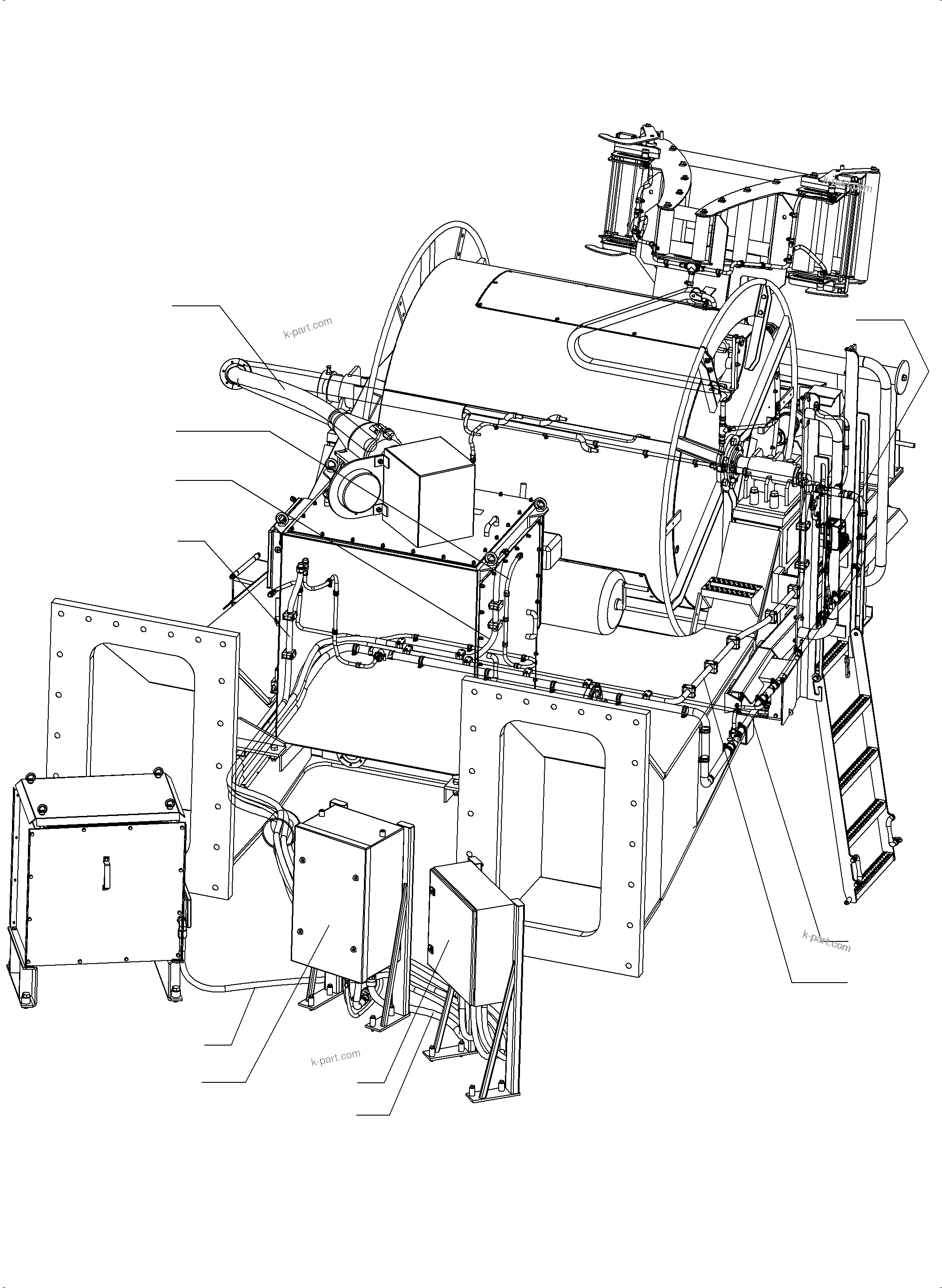 Komatsu parts book diagram for PC 7000-6E 35 003 11.06.2019: CABLES- CABLE DUCT