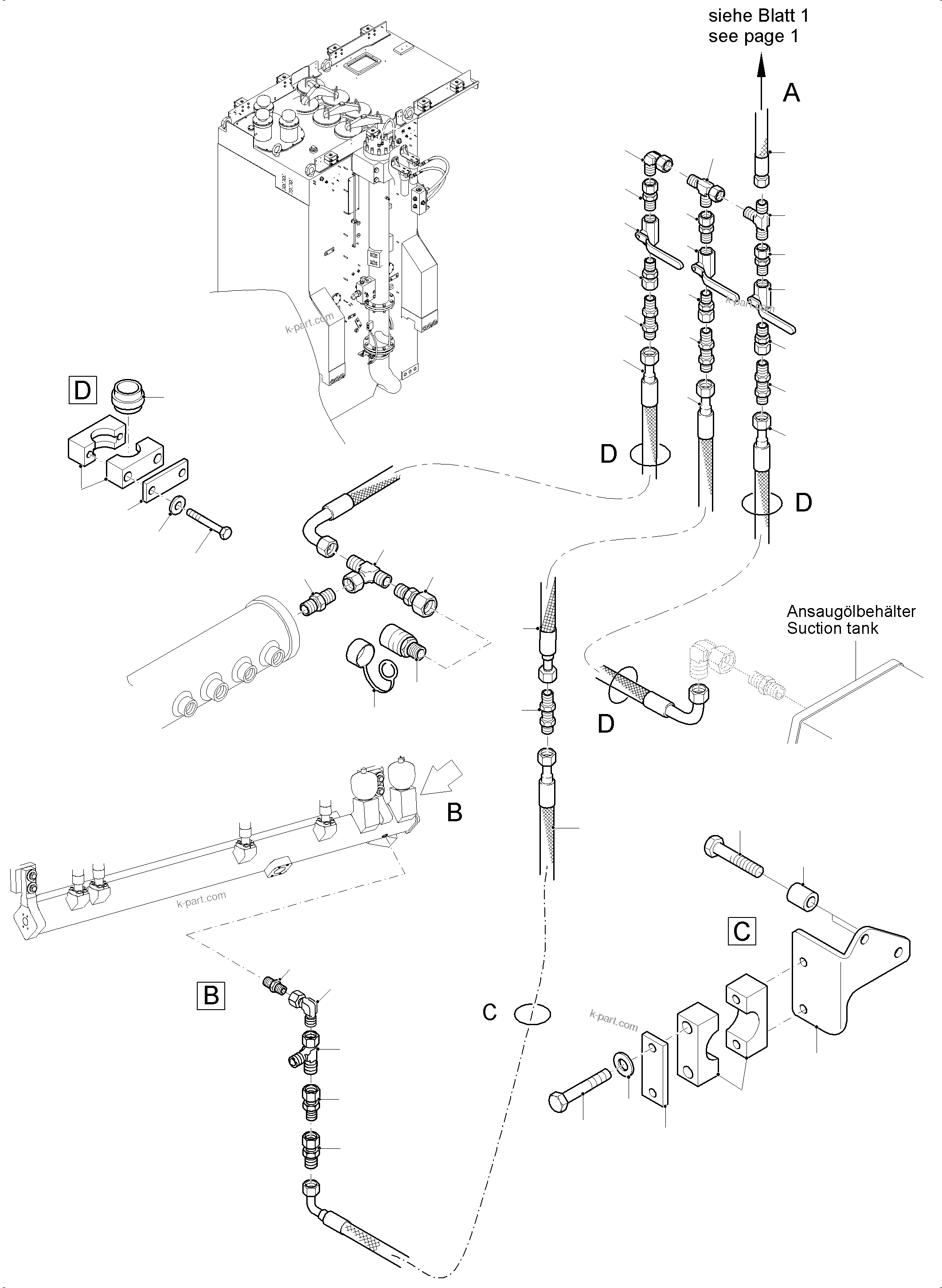 Komatsu parts book diagram for PC 7000-6E 35 003 11.06.2019: INSTALLATION - TRANSFUSING PUMP
