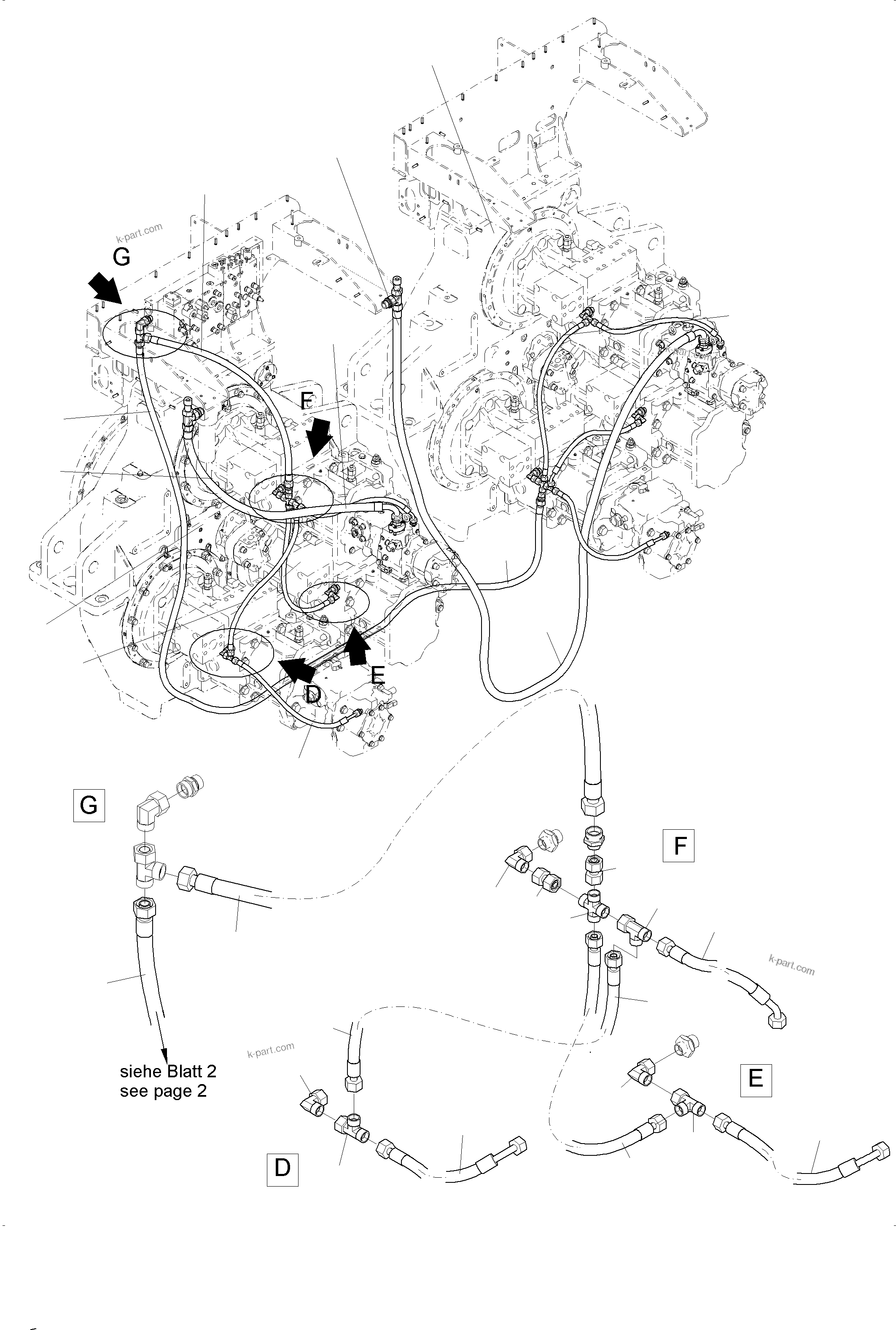 Komatsu parts book diagram for PC 7000-6E 35 003 11.06.2019: MAIN PUMP - CONTROL