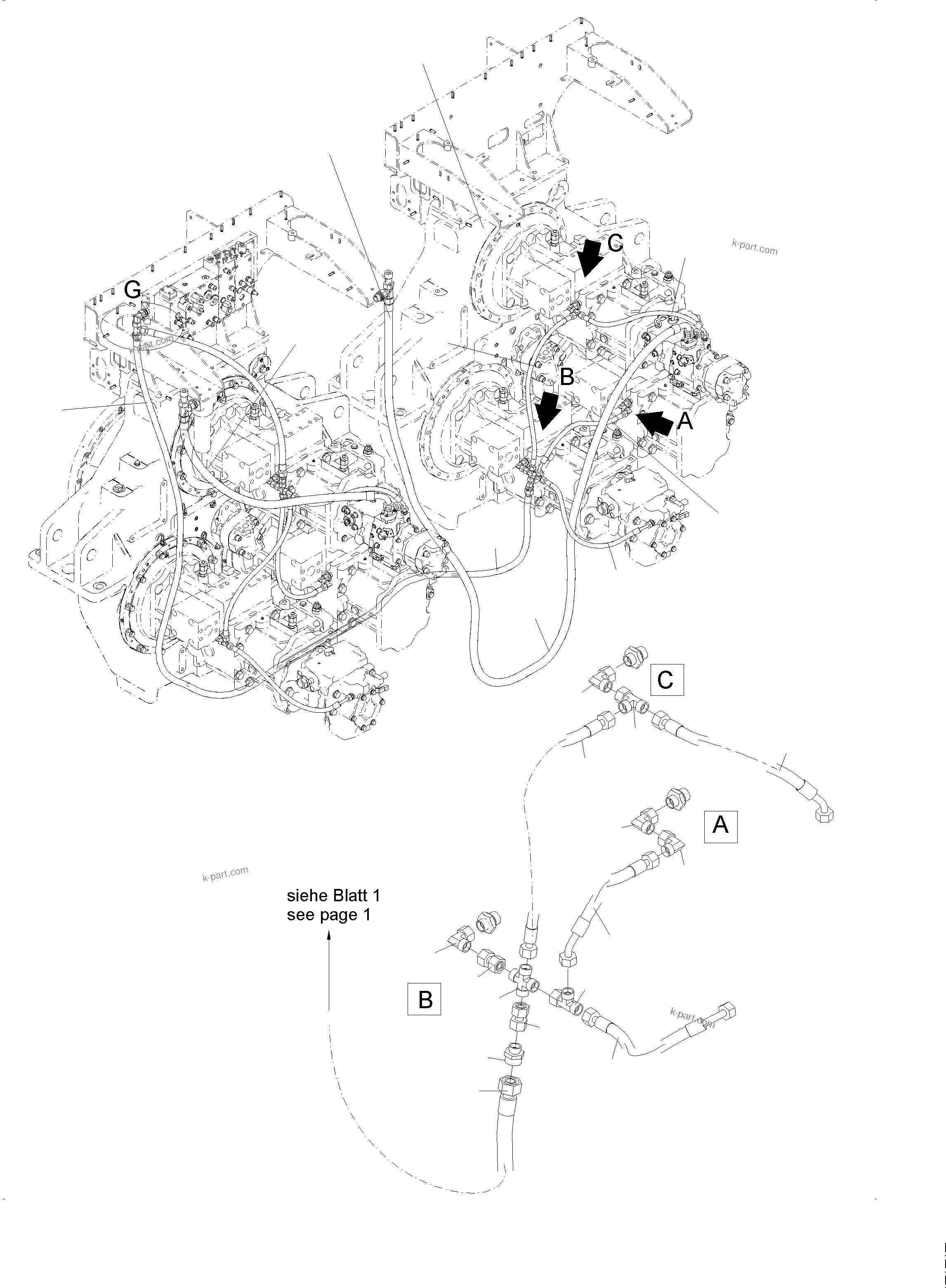 Komatsu parts book diagram for PC 7000-6E 35 003 11.06.2019: MAIN PUMP - CONTROL
