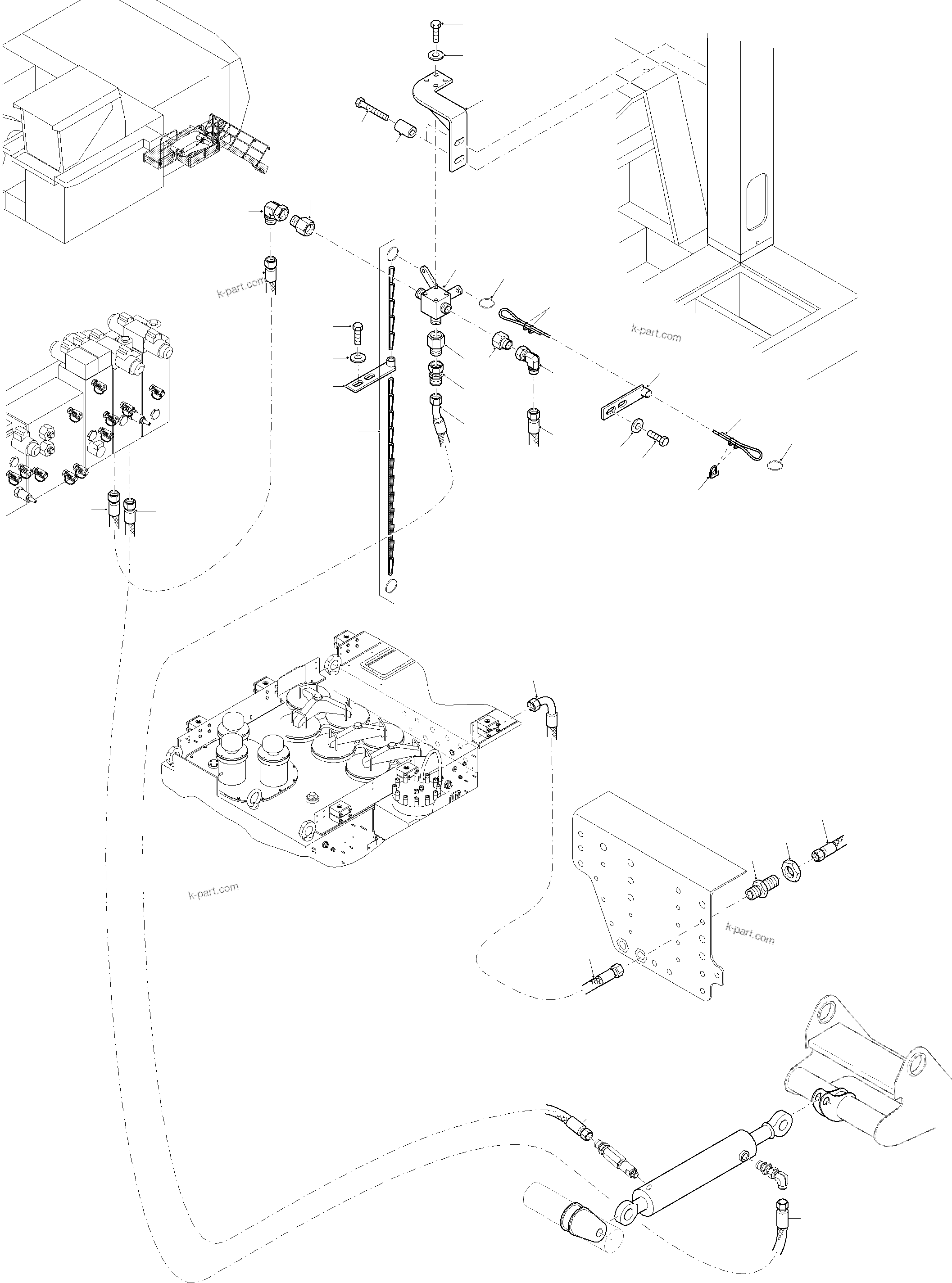 Komatsu parts book diagram for PC 7000-6E 35 003 11.06.2019: LINES STEPS