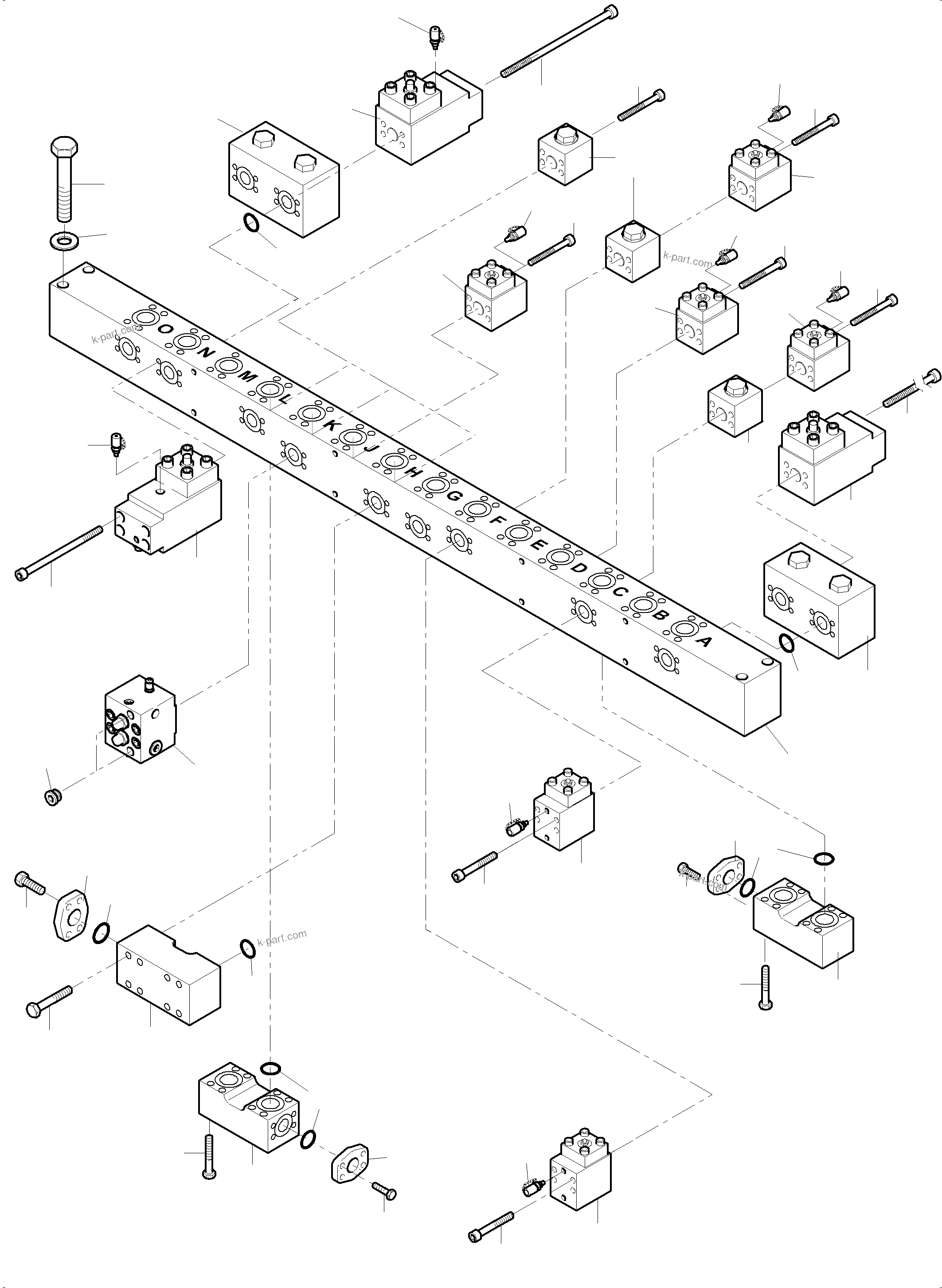 Komatsu parts book diagram for PC 7000-6E 35 003 11.06.2019: MANIFOLD ARR. FS