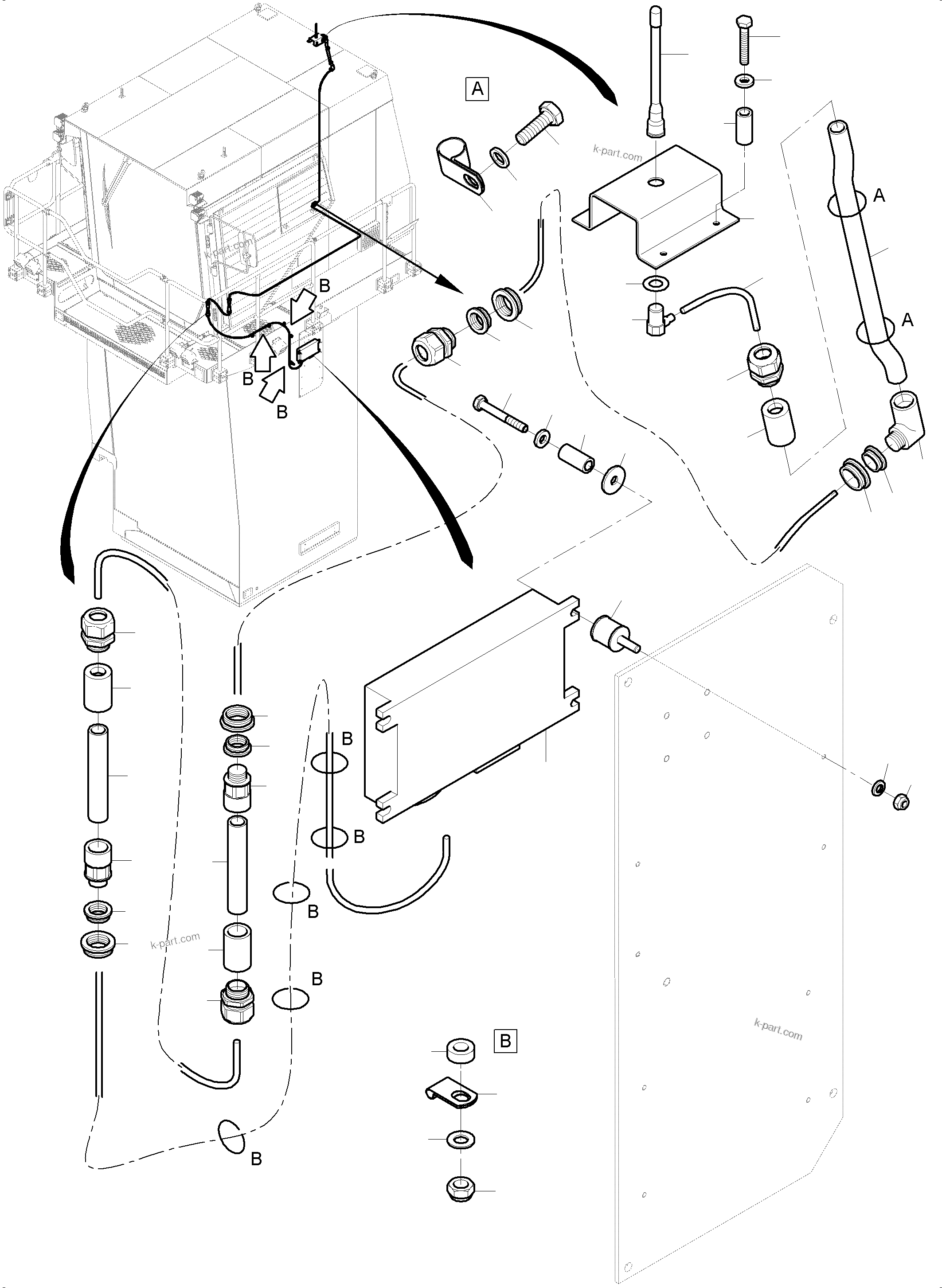 Komatsu parts book diagram for PC 7000-6E 35 003 11.06.2019: ARR. ORBCOMM