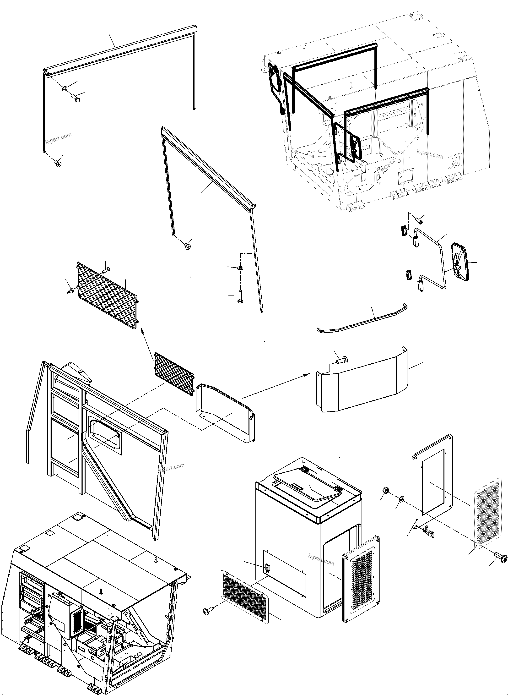 Komatsu parts book diagram for PC 7000-6E 35 003 11.06.2019: OPERATOR'S CAB PART 2