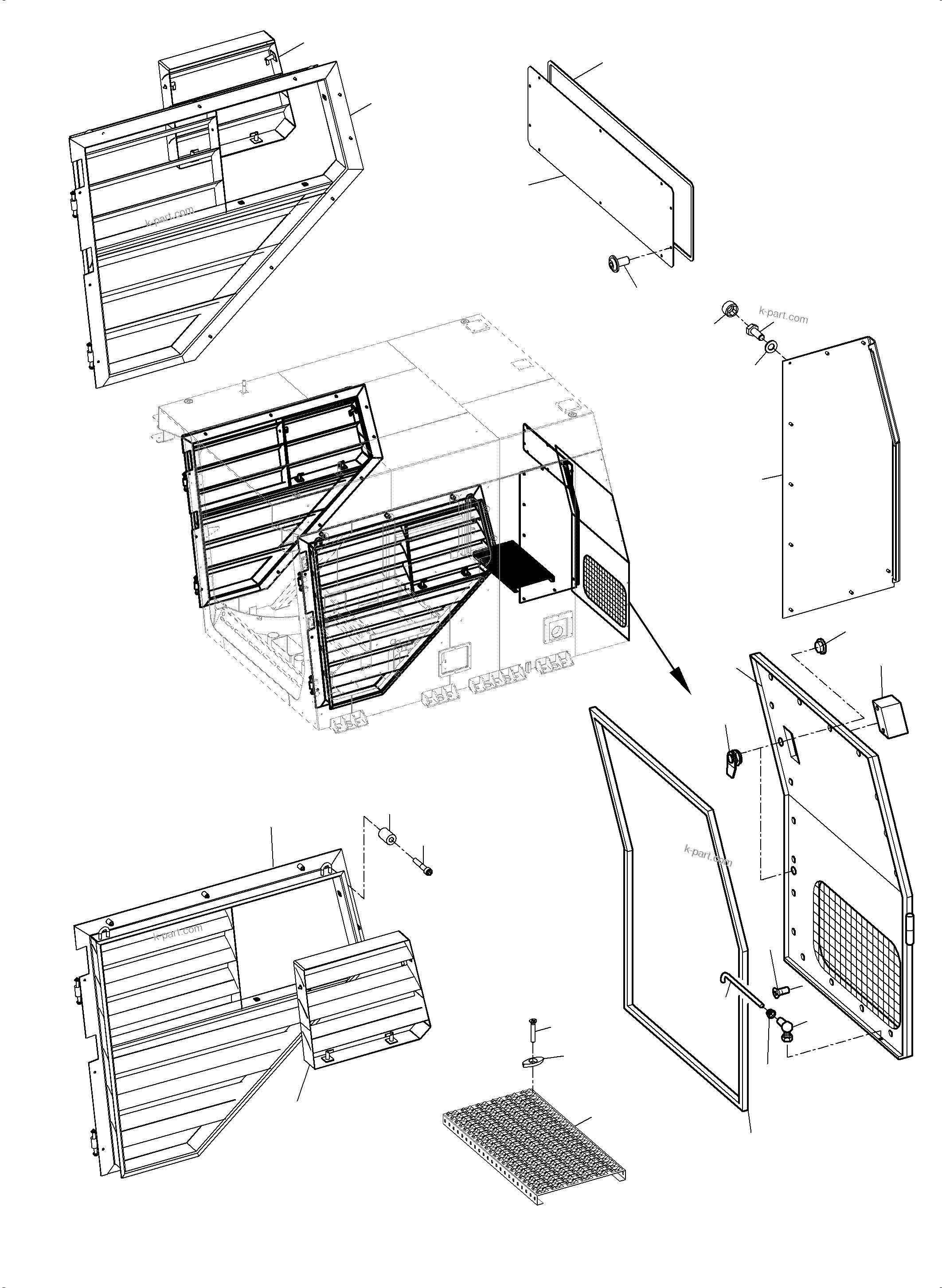 Komatsu parts book diagram for PC 7000-6E 35 003 11.06.2019: OPERATOR'S CAB PART 2