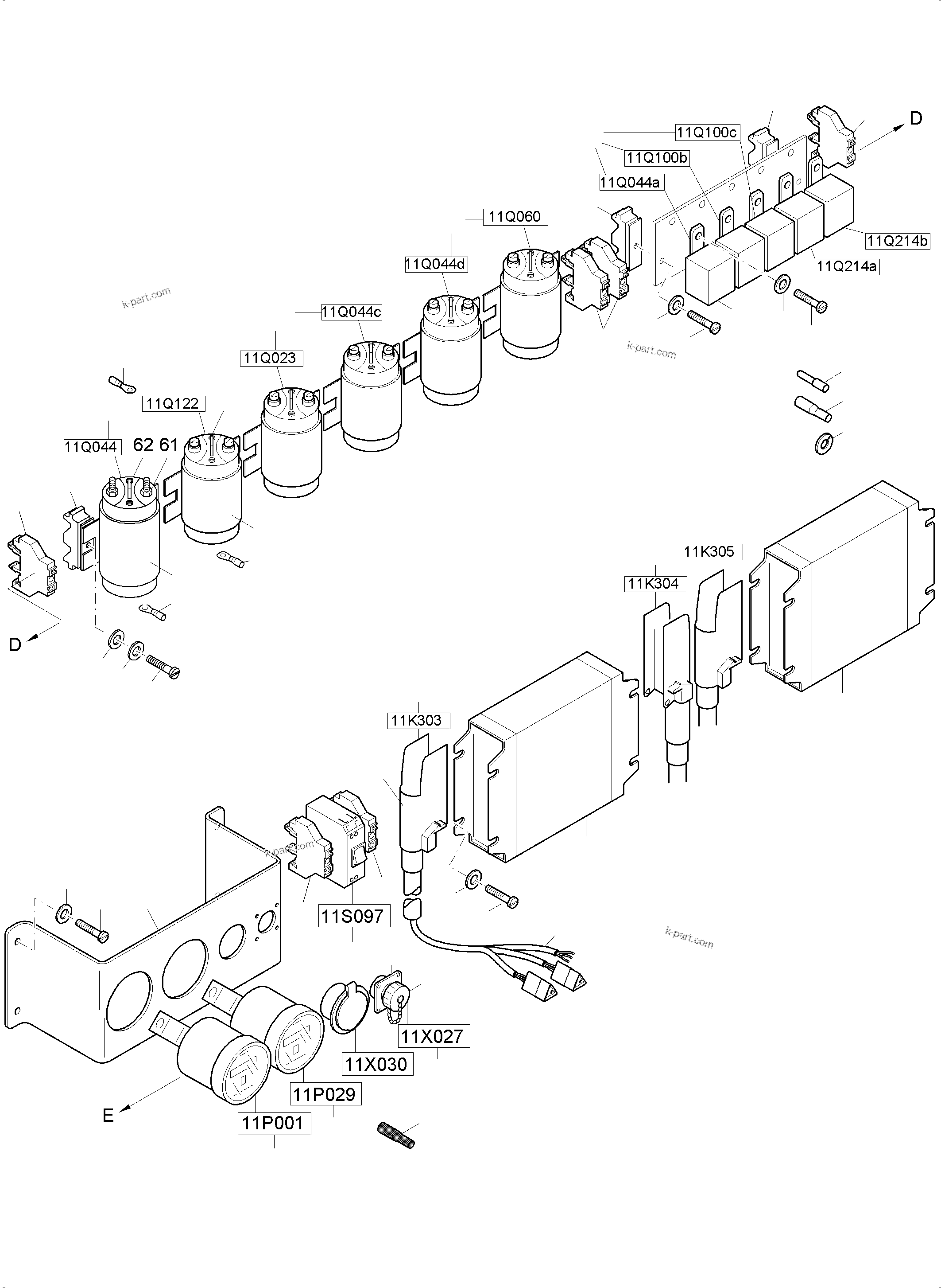 Komatsu parts book diagram for PC 7000-6E 35 003 11.06.2019: SWITCH FRAMING ORT 11