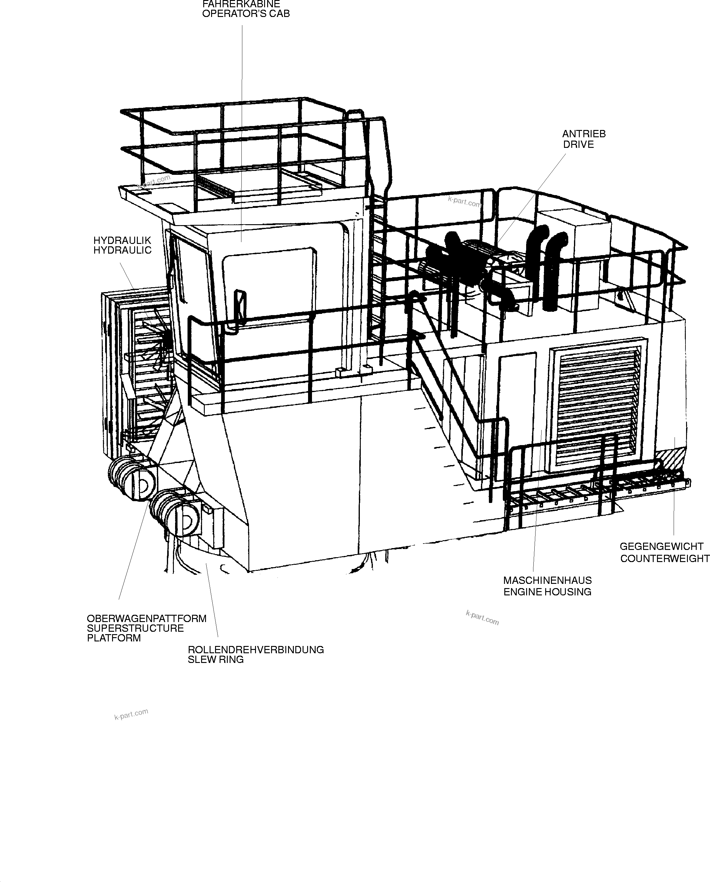 Komatsu parts book diagram for PC3000-6 S/N 46188: 
