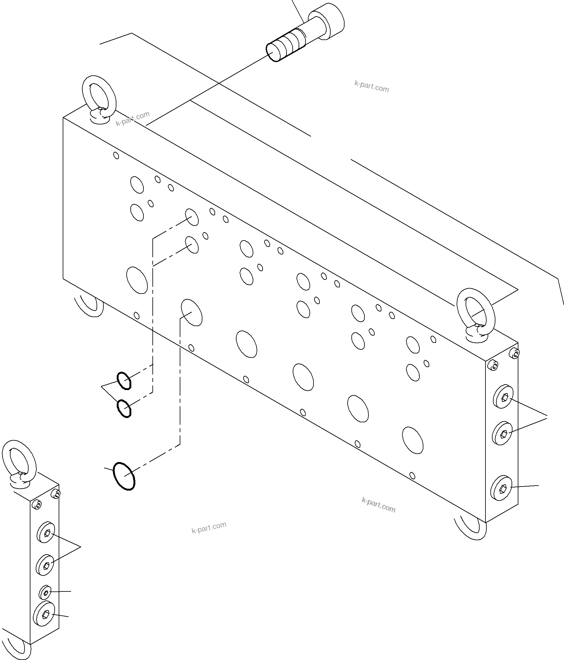 Komatsu parts book diagram for PC3000-6 S/N 46188: BASE PLATE