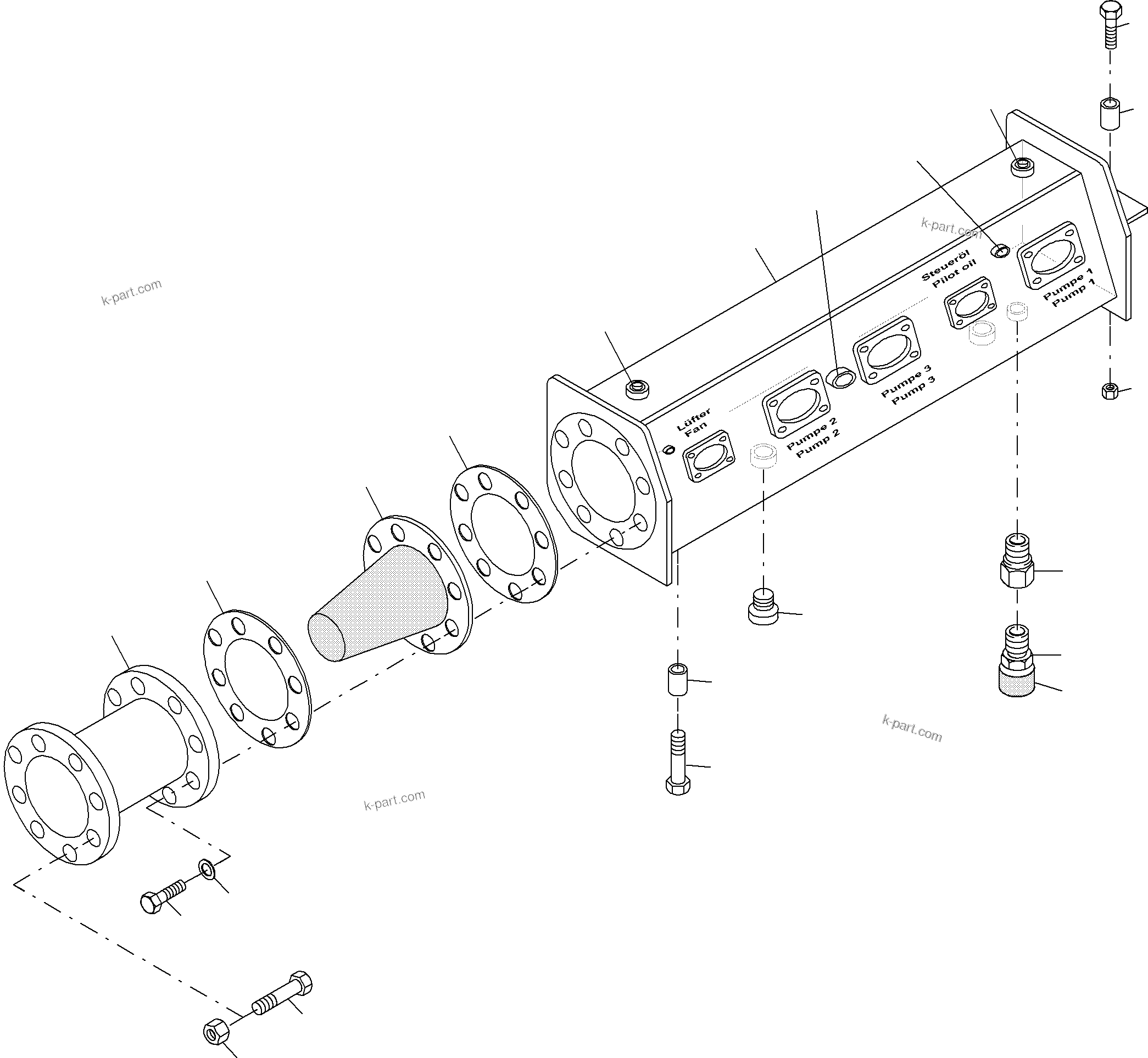 Komatsu parts book diagram for PC3000-6 S/N 46188: SUCTION TANK