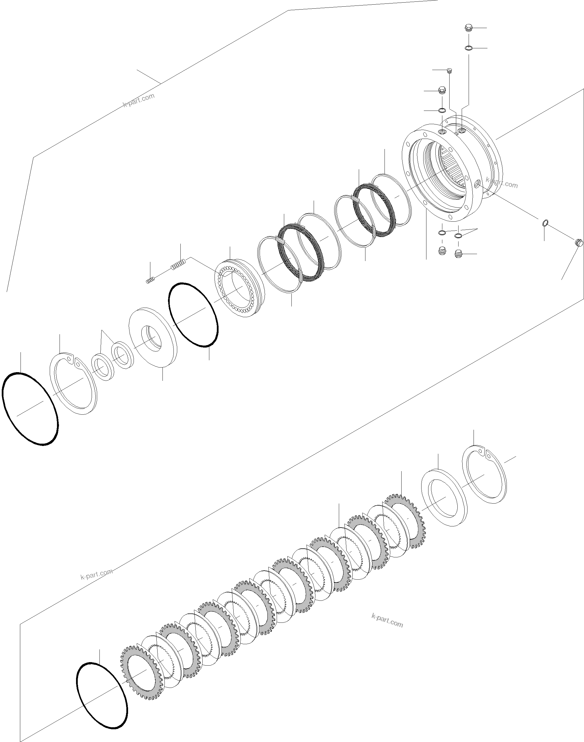 Komatsu parts book diagram for PC3000-6 S/N 46188: BRAKE
