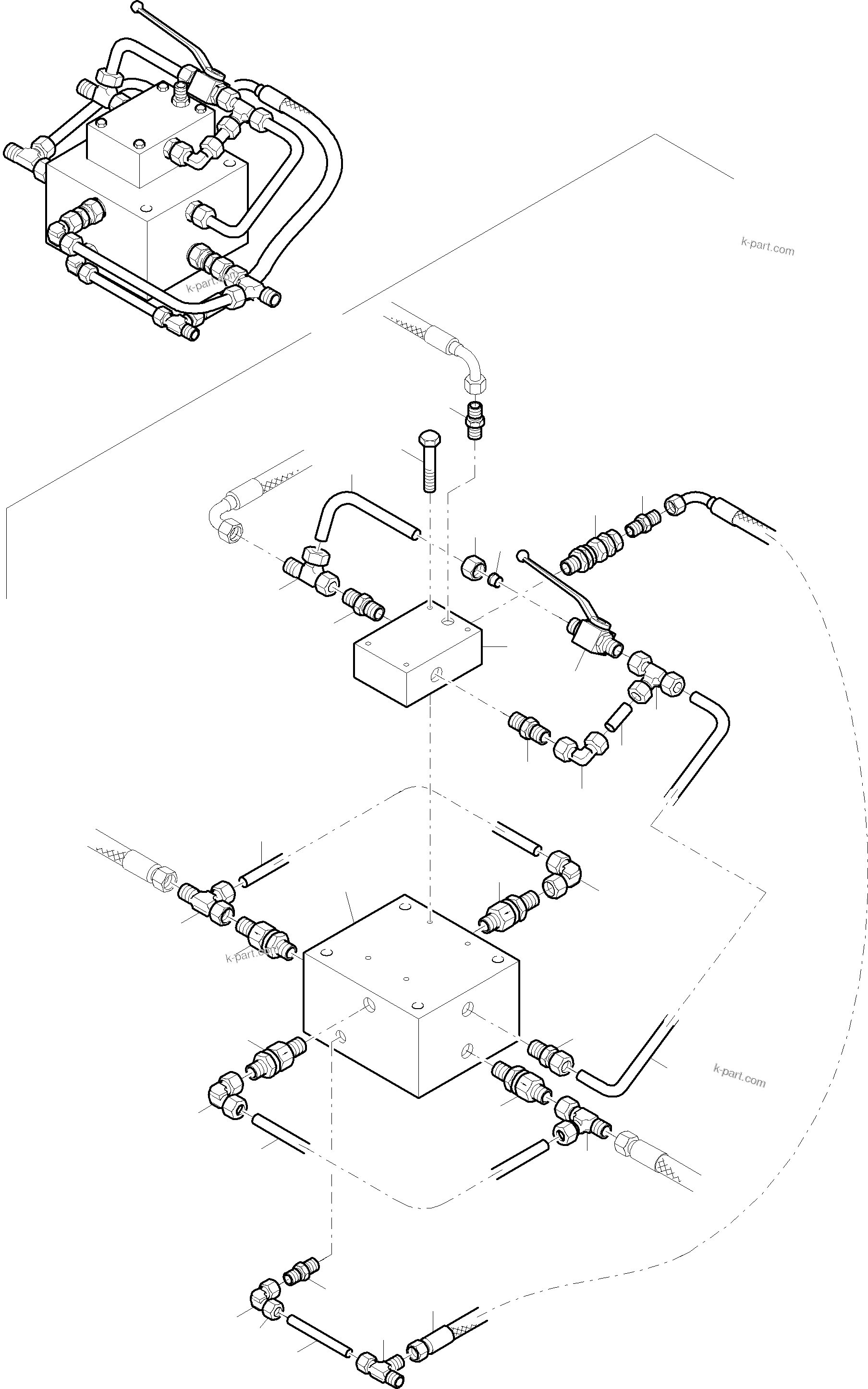 Komatsu parts book diagram for PC3000-6 S/N 46188: VALVE BLOCK