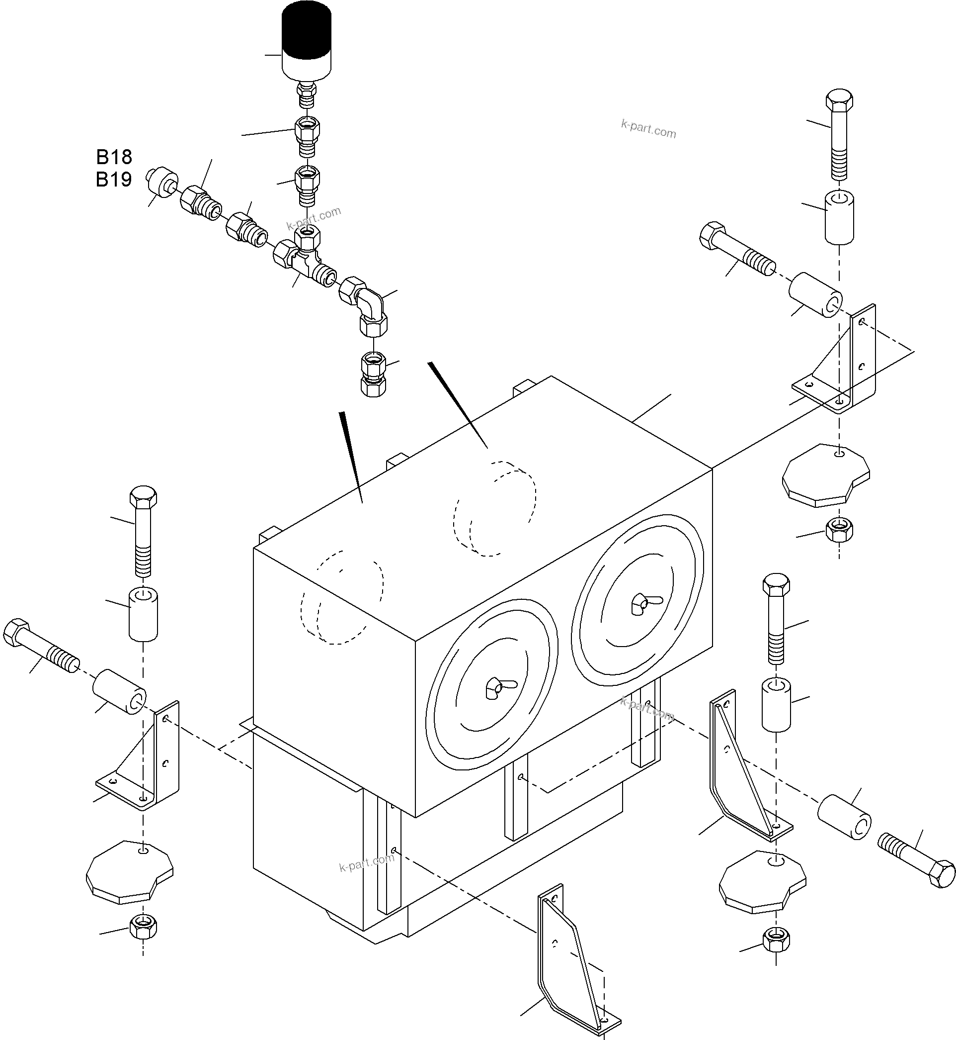 Komatsu parts book diagram for PC3000-6 S/N 46188: INSTALLATION - AIR CLEANER