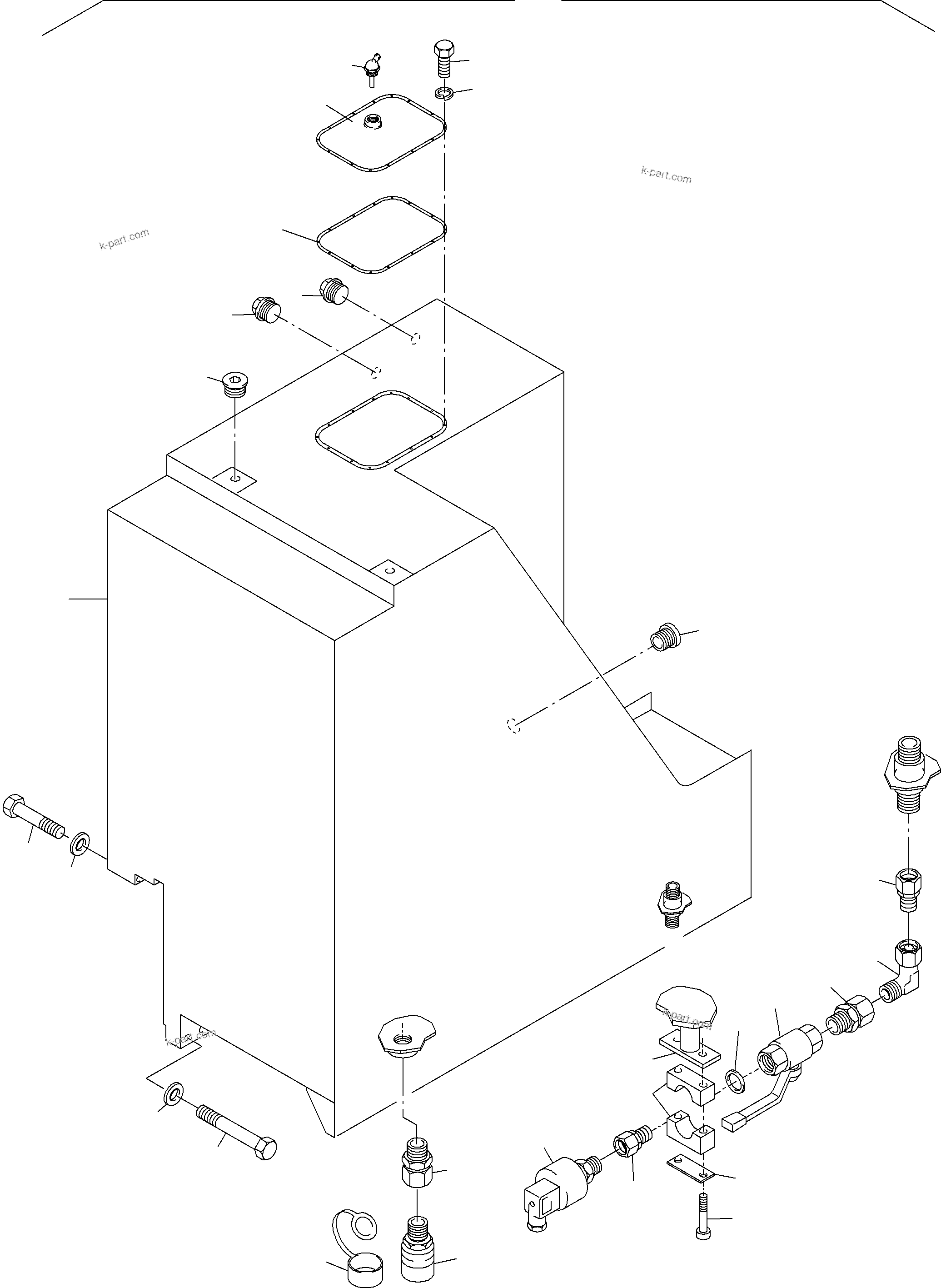 Komatsu parts book diagram for PC3000-6 S/N 46188: FUEL TANK