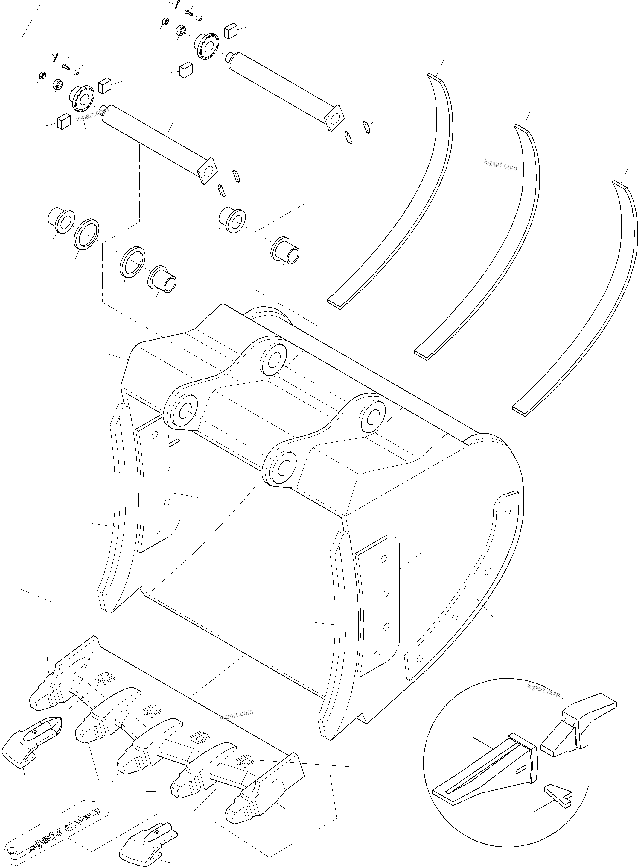 Komatsu parts book diagram for PC3000-6 S/N 46188: BACKHOE 15 CBM WITH WEAR AND TEAR PARTS (WP2)