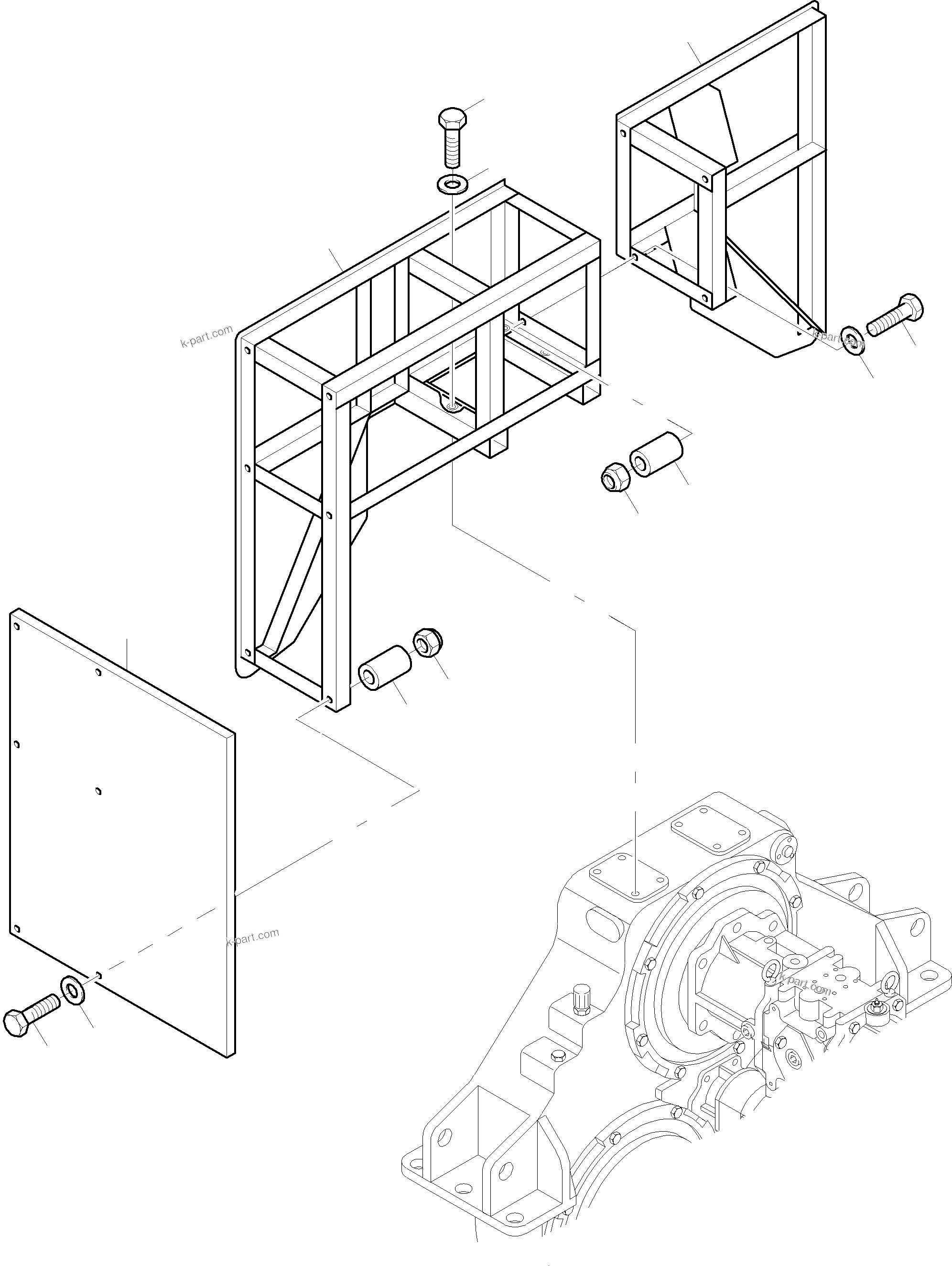 Komatsu parts book diagram for PC3000-6 S/N 46188: GUARD WALL PUMP DISTRIBUTOR GEAR