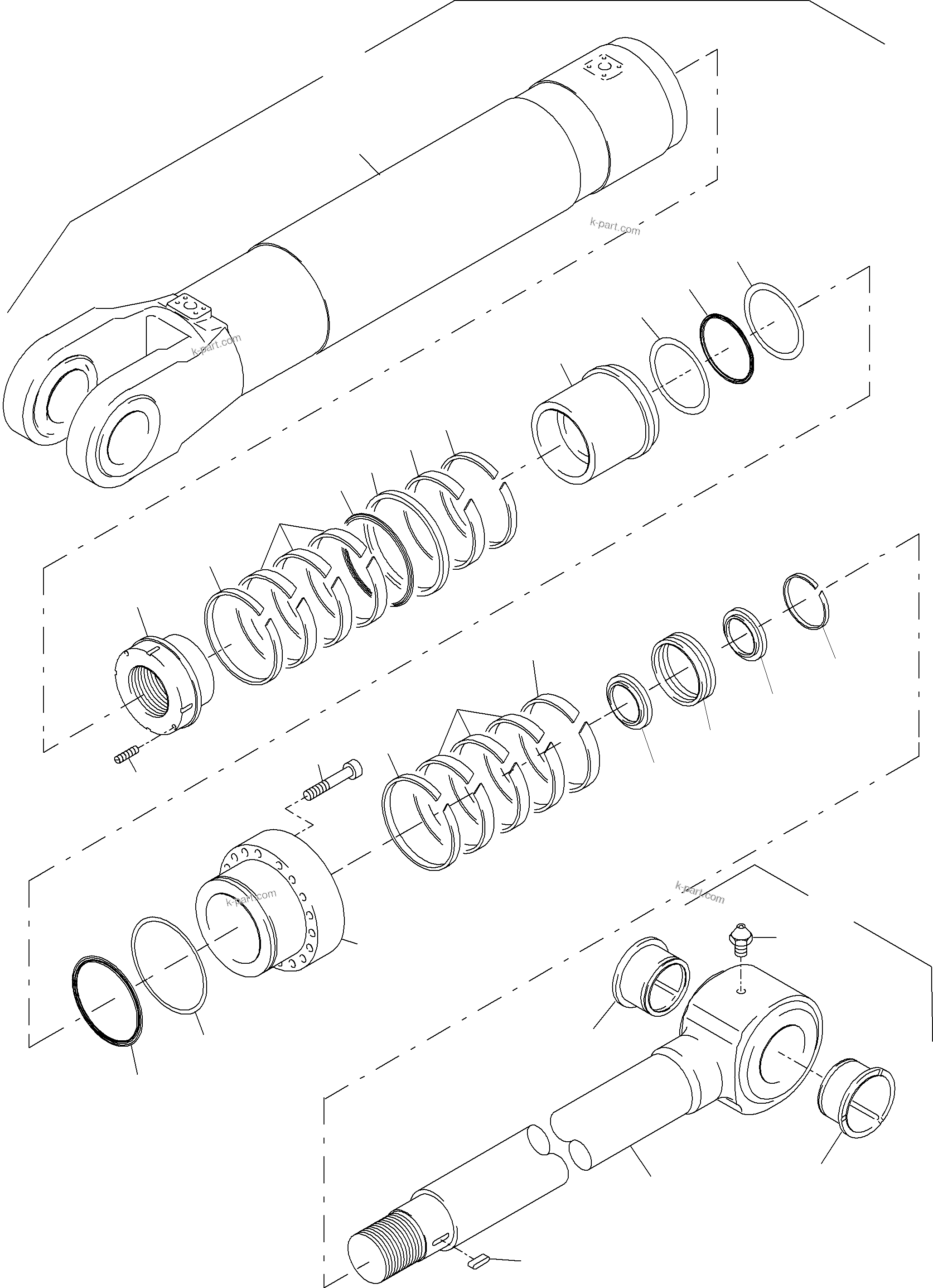 Komatsu parts book diagram for PC3000-6 S/N 46188: HYDRAULIC CYLINDER