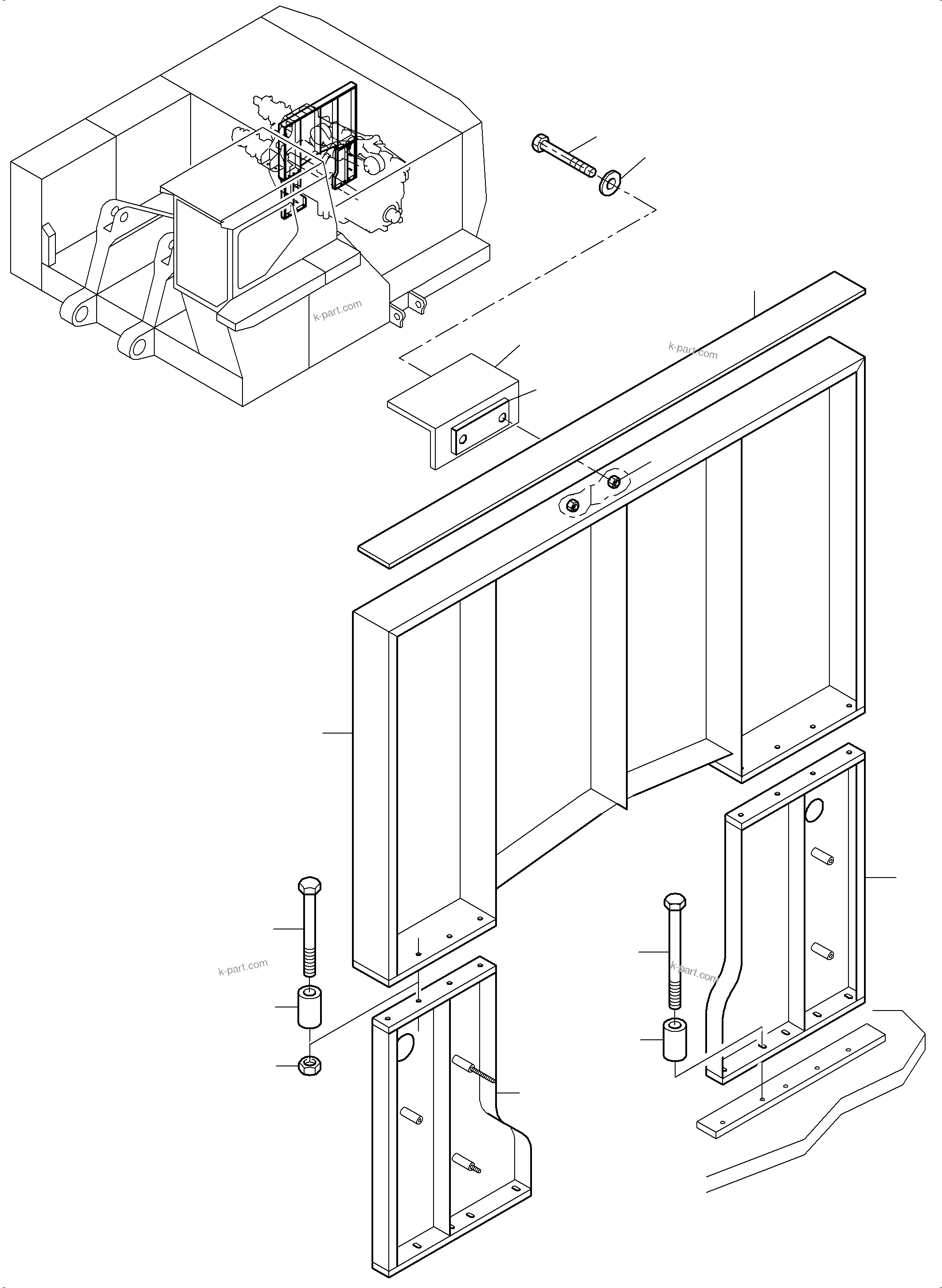 Komatsu parts book diagram for PC3000-6 S/N 46191: FIRE WALL