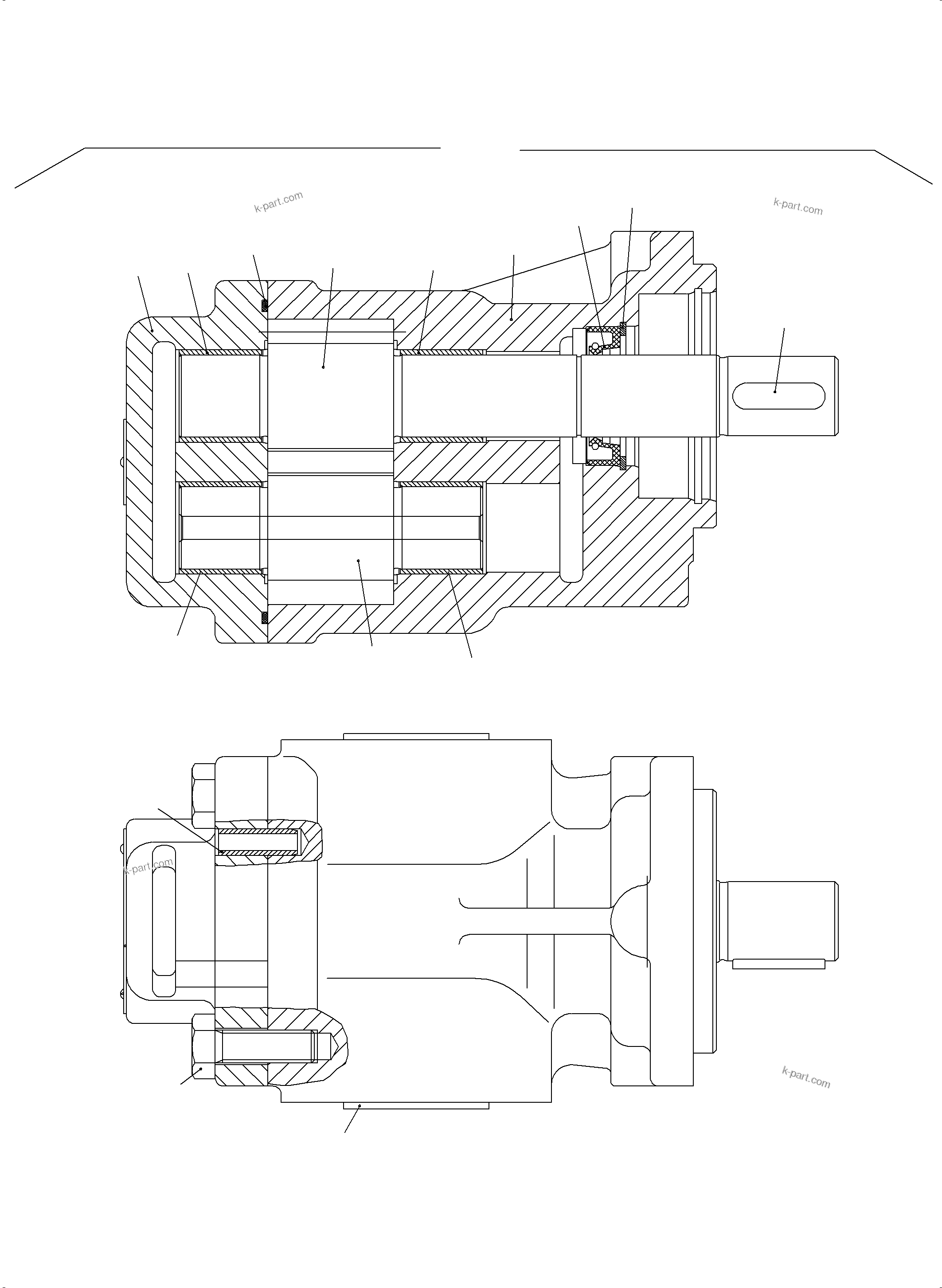 Komatsu parts book diagram for PC3000-6 S/N 46191: GEAR PUMP UNIT